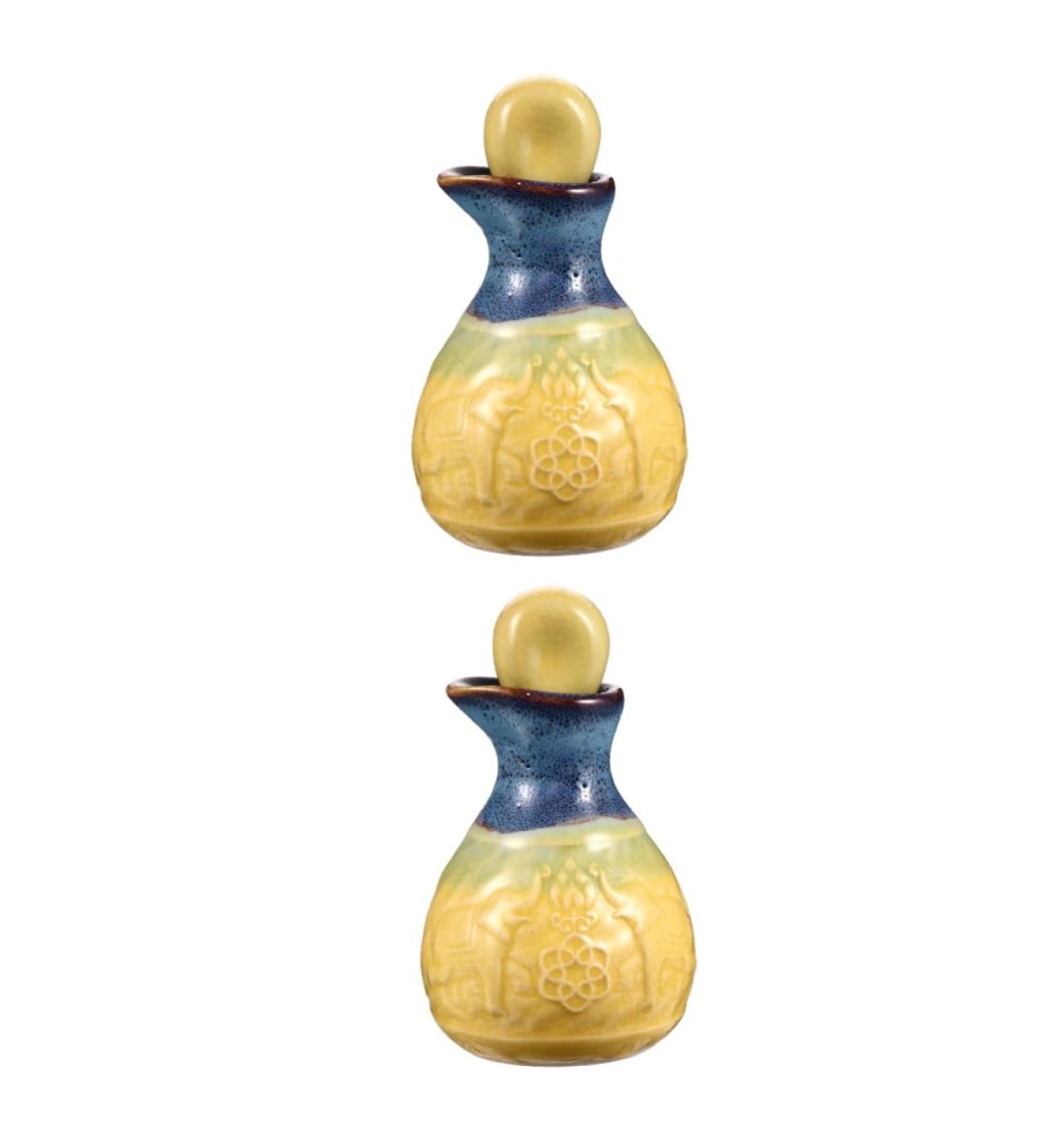 MAGICLULU 2 Sets Aromatherapy Bottle Liquid Dispenser Lotion Dispenser Bottle Liquid Containers Decorative Small Vials Refillable Bottle Perfume Essential Oil Water Dispenser Ceramics - Buy Online on GoSupps.com