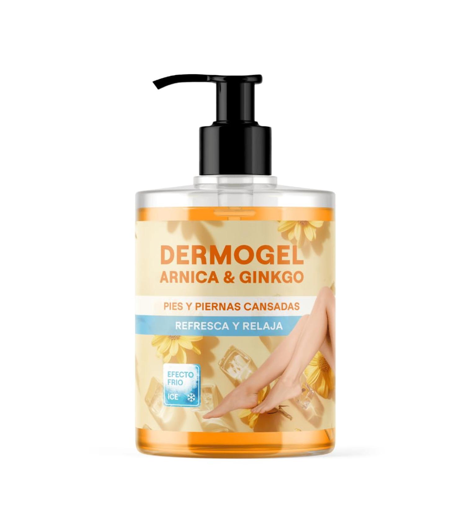 Dermo Gel Arnica & Ginkgo - Effet froid pour les pieds et les jambes fatigu s - Relaxant rafra chissant et hydratant - Haute concentration d'extraits de plantes - Naturel - 500 ml - Buy Online on GoSupps.com