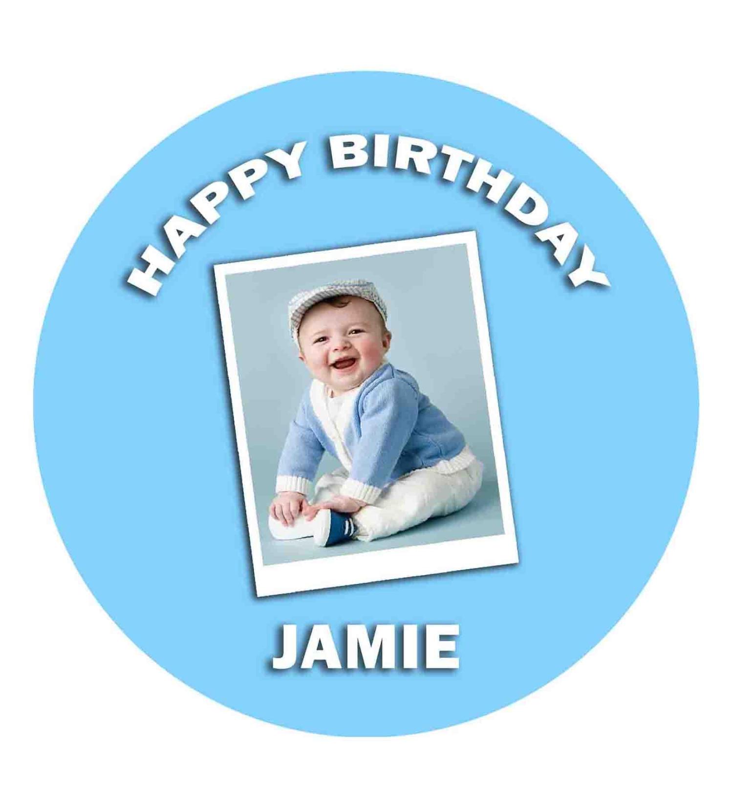 Photo Personalised Cake Topper Edible Icing Round up to 8"