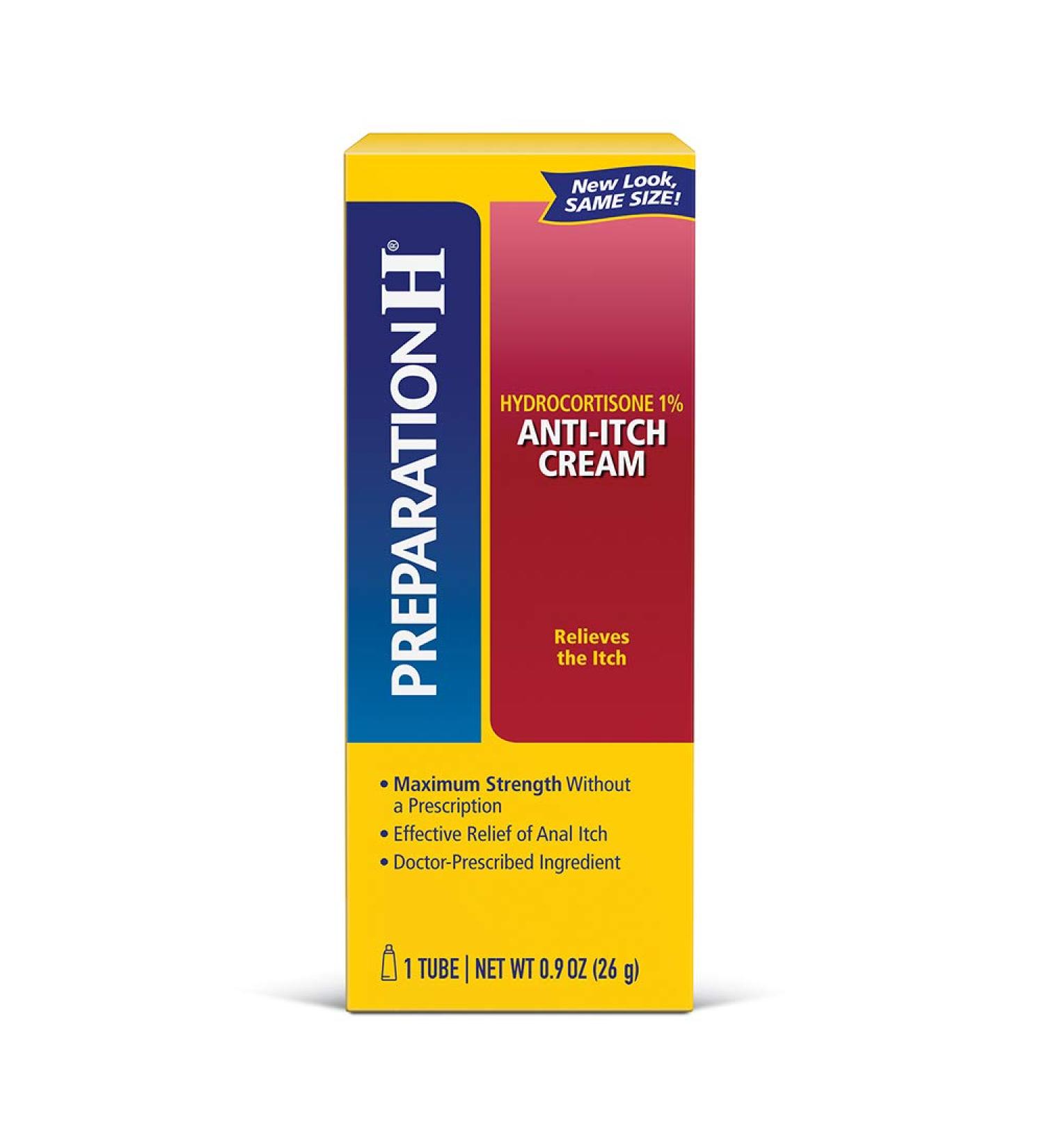 Preparation H Anti-Itch Hemorrhoid Treatment Cream - 1% Hydrocortisone for Maximum Relief (0.9 oz) - Buy Online on GoSupps.com