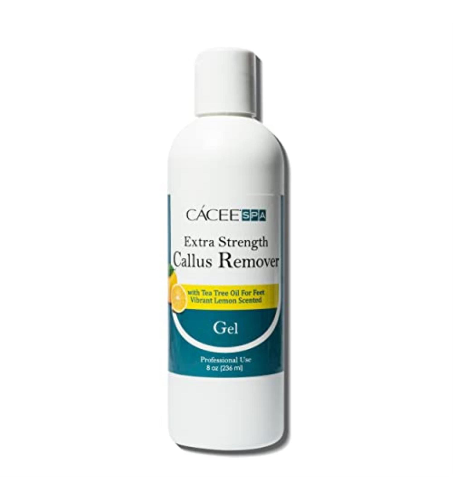 Cacee Callus Remover for Feet 8oz, Gel Formula with Tea Tree Oil & Lemon Scent, Works Great with Foot Scrubber, Foot File, or Pumice Stone, Callous or Corn Remover