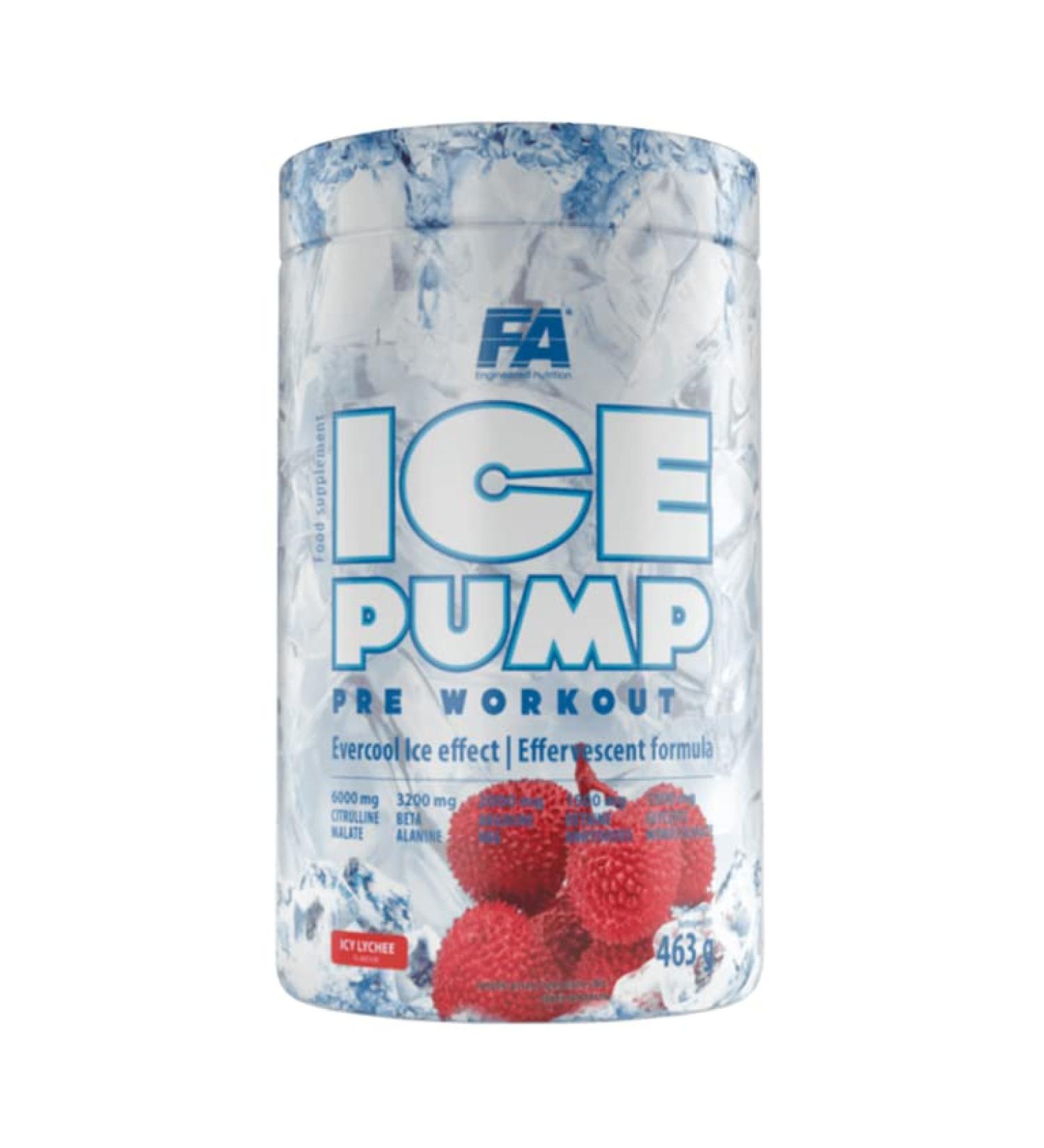 Fa Nutrition Ice Pump Booster | Pre-Workout Dietary Supplement | 463g Icy Lychee | Boost Energy & Cooling Effect | L-Citrulline Beta Alanine Caffeine - Buy Online on GoSupps.com