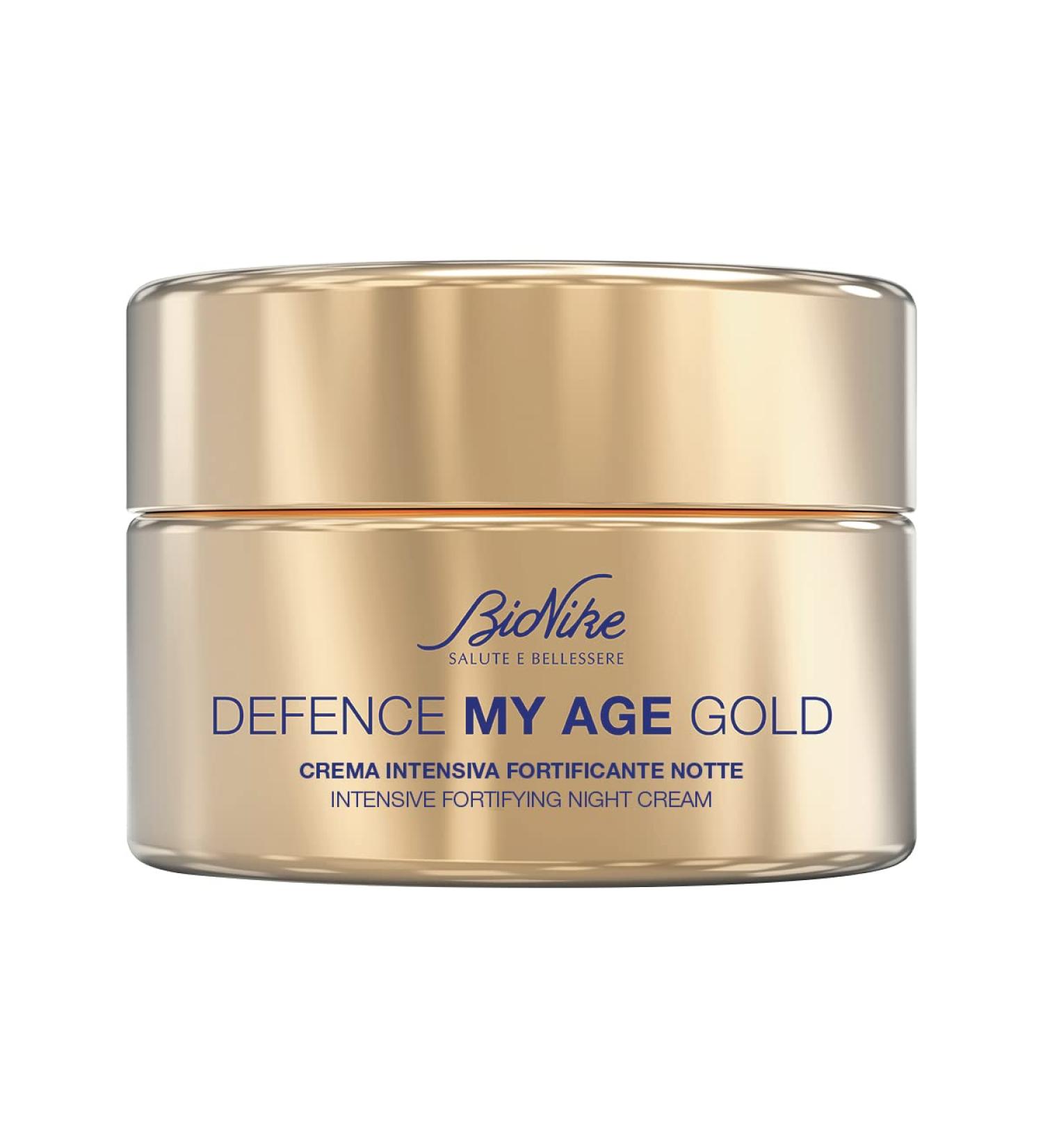 Bionike Defence My Age Gold Intensive Facial Cream Nipple Strengthening Anti-Ageing Repairs Strengthens & Repolps Mature Pelli Dona Hydration & Elasticity to Skin 50 ml - Buy Online on GoSupps.com