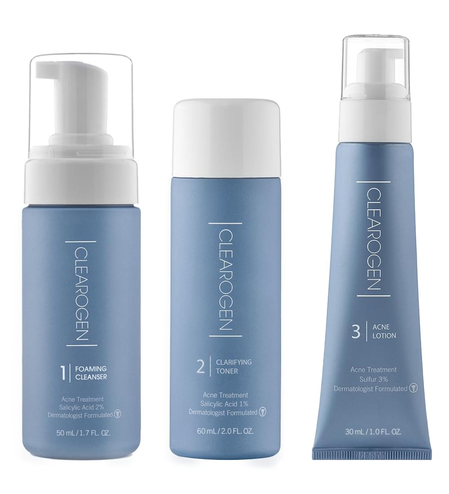 Natural Acne Treatment Kit - 3-Piece Skin Care Set for Sensitive Skin | Anti-DHT Deluxe Solution - 1-Month Supply - Buy Online on GoSupps.com