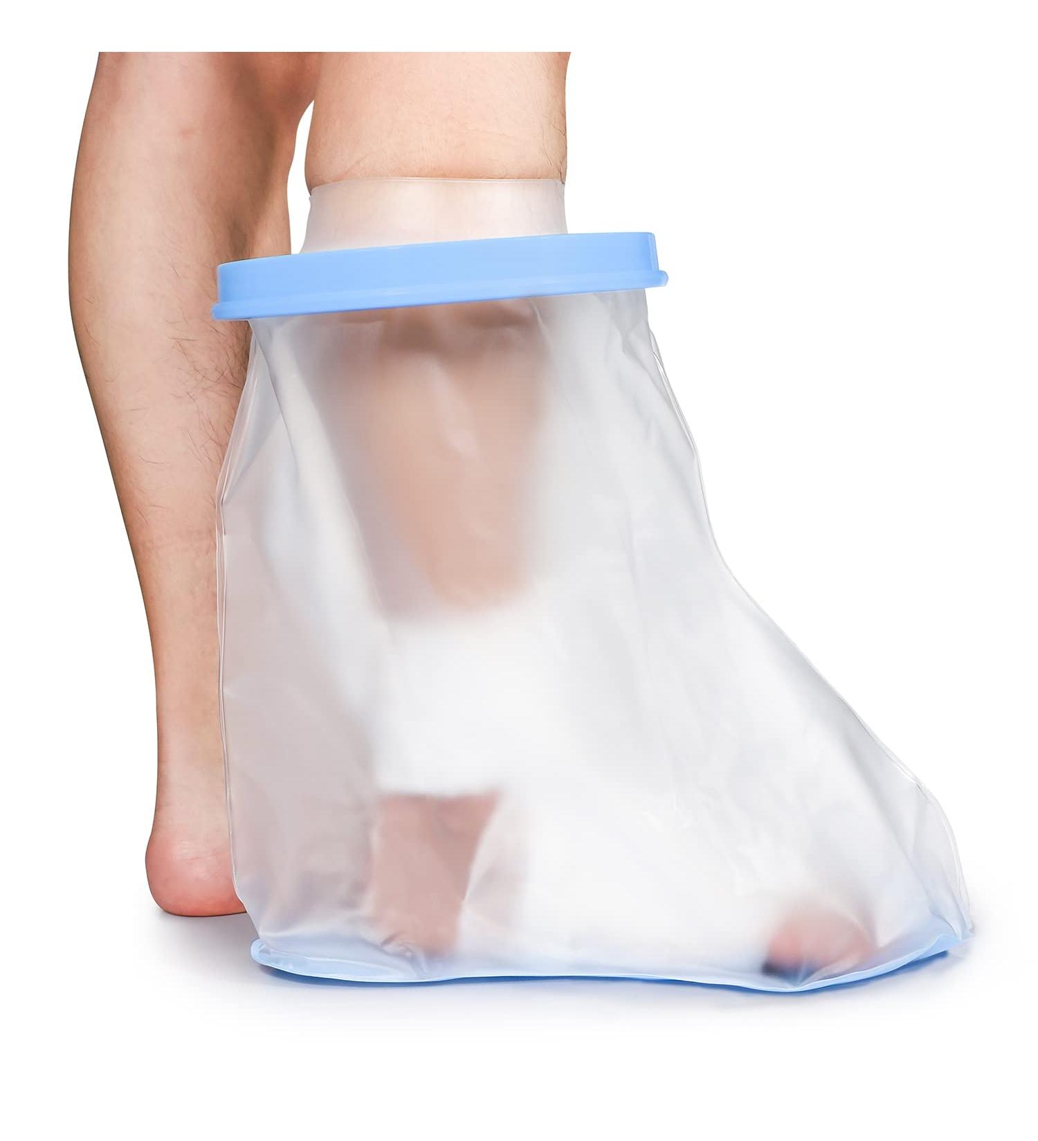 Sumifun Waterproof Foot Cast Cover for Shower - Adult Ankle Cast Protector with Non-slip Padding Bottom - Keep Wounds Dry - Buy Online on GoSupps.com