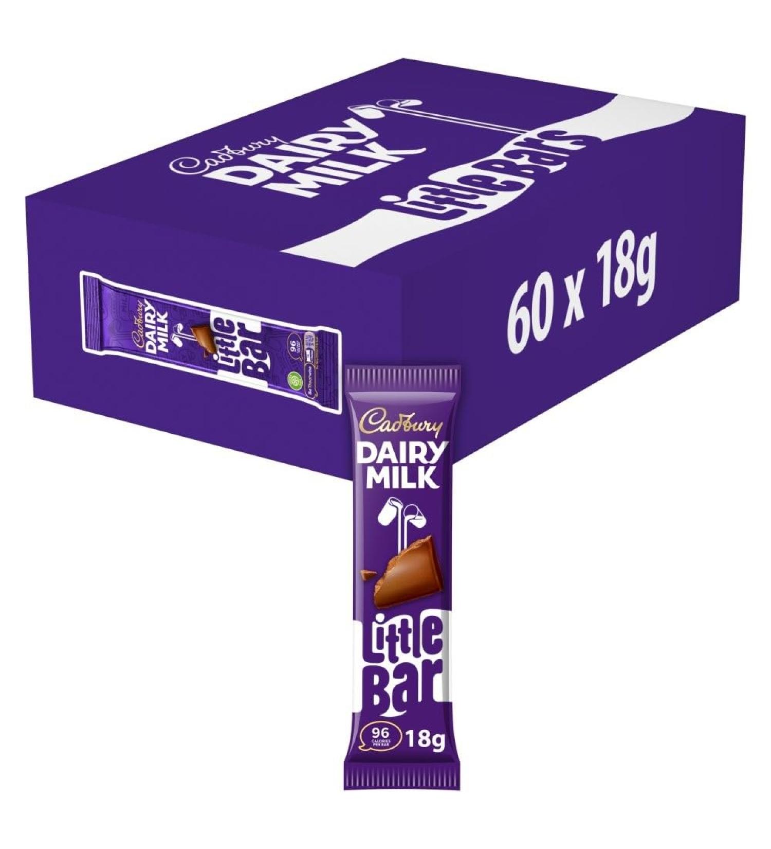 Cadbury Cadbury Dairy Milk Pack of 60 Chocolate Bars 18g Milk Chocolate