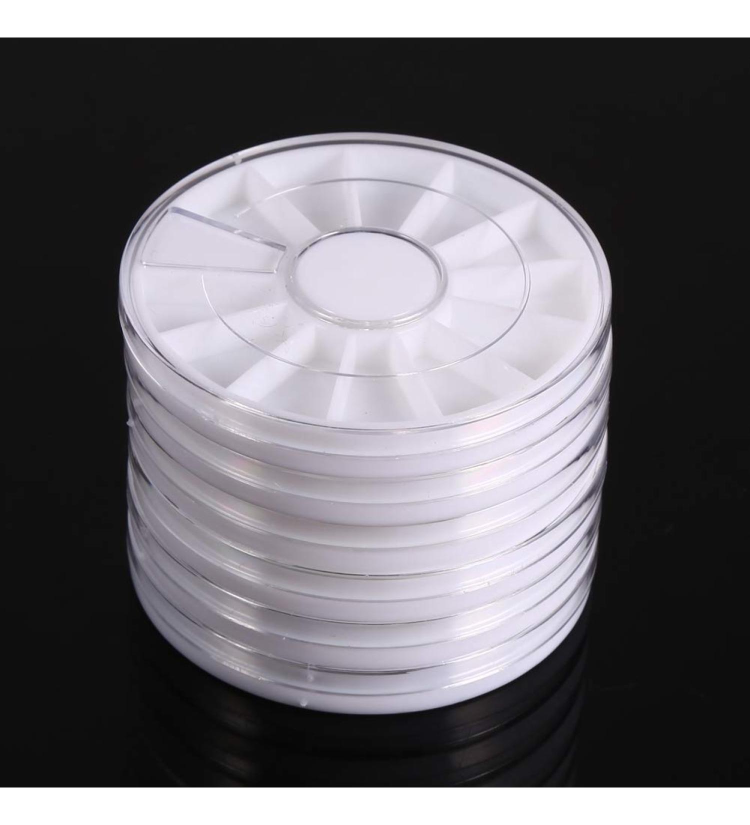 Plastic Material Nail Decoration Box Clear Lid Bead Container Portable Nail Wheel Box Nail Art Decoration Empty Wheel Box for Nail Salon Storing - Buy Online on GoSupps.com