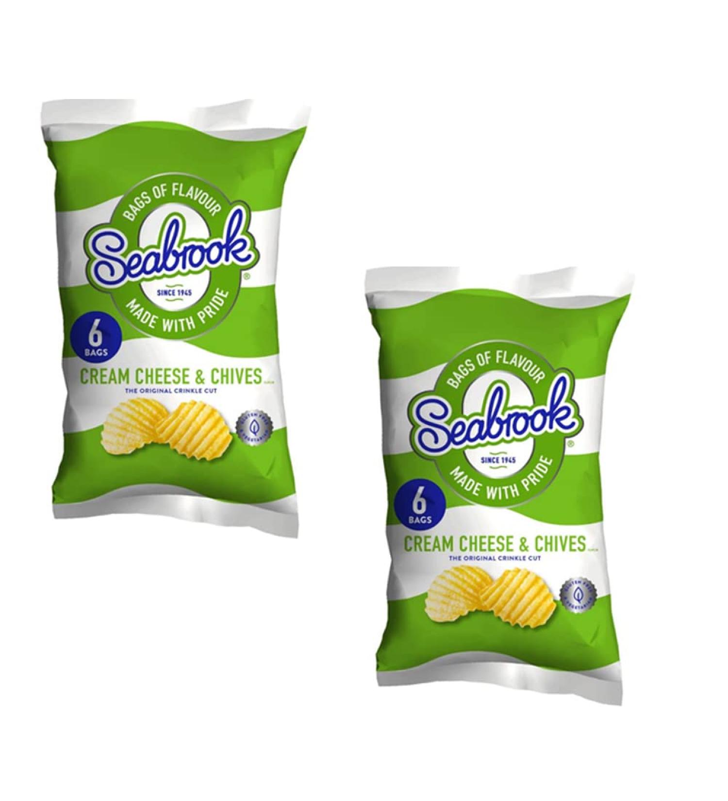 Various Flavor Crisps Chips 6 Pack x 25g (Cream Cheese & Chives 02 Packs(12 mini bags)) Cream Cheese & Chives 1 count (Pack of 1)