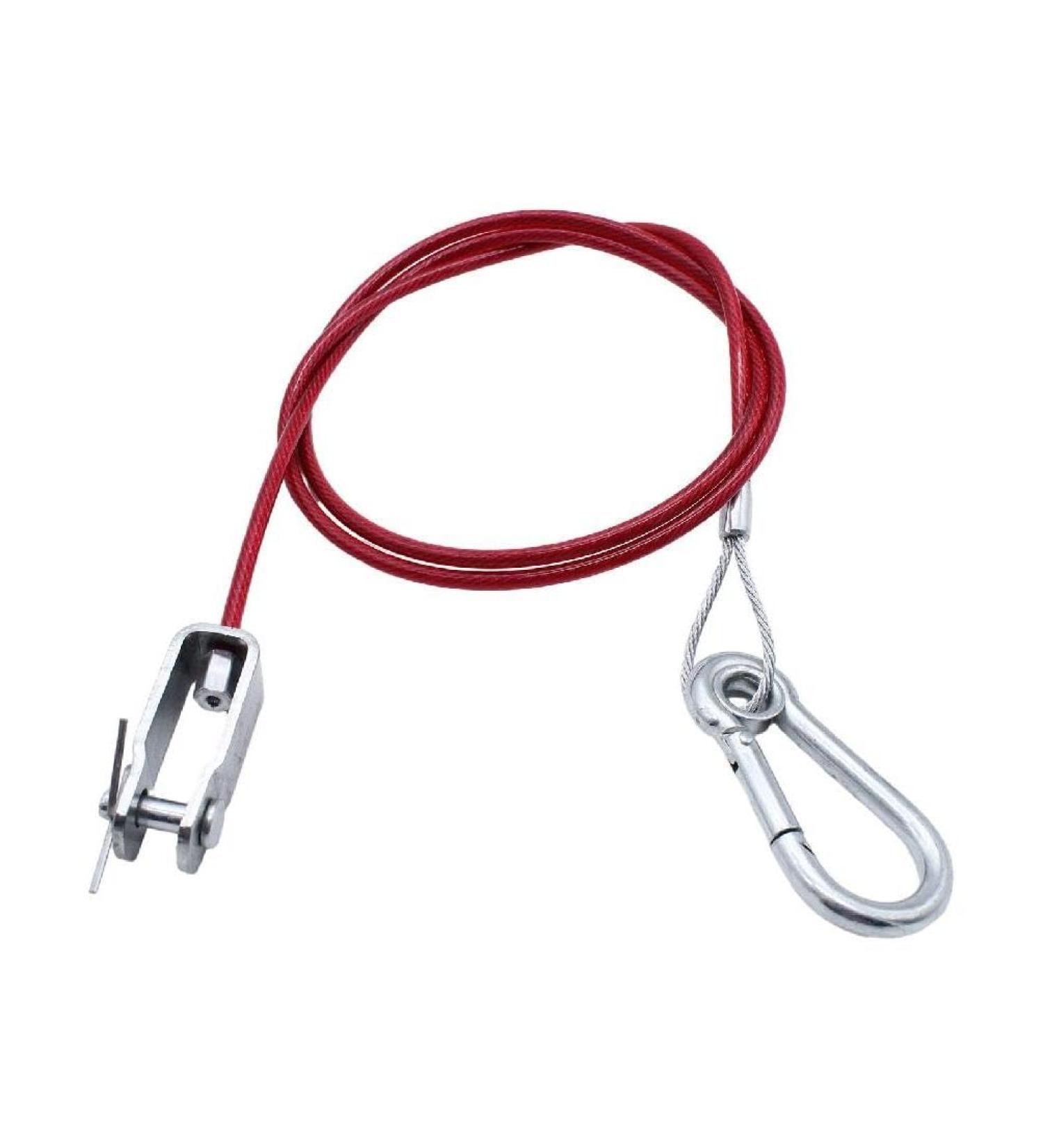 100cm Length Stainless Steel Dependable Trailer Dismounting Safety Rope With Forked Head U Shaped Clip Carabiner Durable Stainless Steel Trailer Rope Versatile Towing Rope Reliable Trailer Rope Sturdy - Buy Online on GoSupps.com