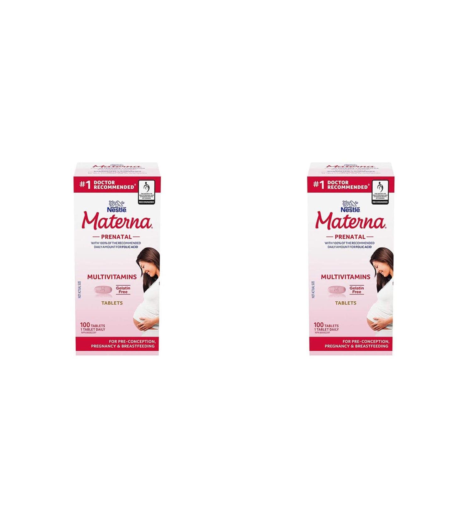 Nestle Prenatal Postpartum Vitamin & Mineral Supplement 100 Tablets (Two Pack)