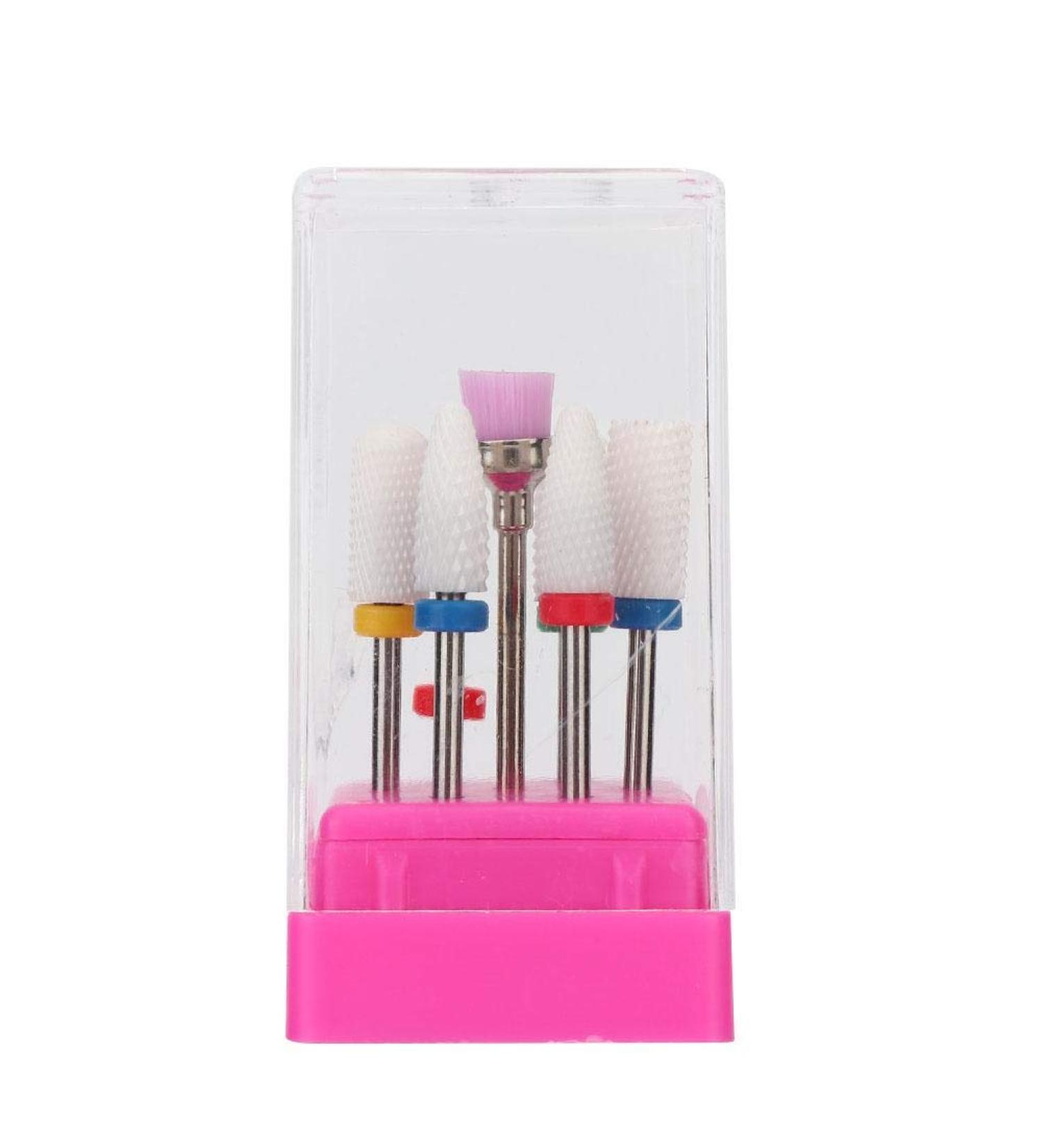 7pcs Electric Nail Drill Set - Tungsten Steel Grinding Heads & Storage Box for Manicure - Perfect for Professional & At-Home Use - Buy Online on GoSupps.com