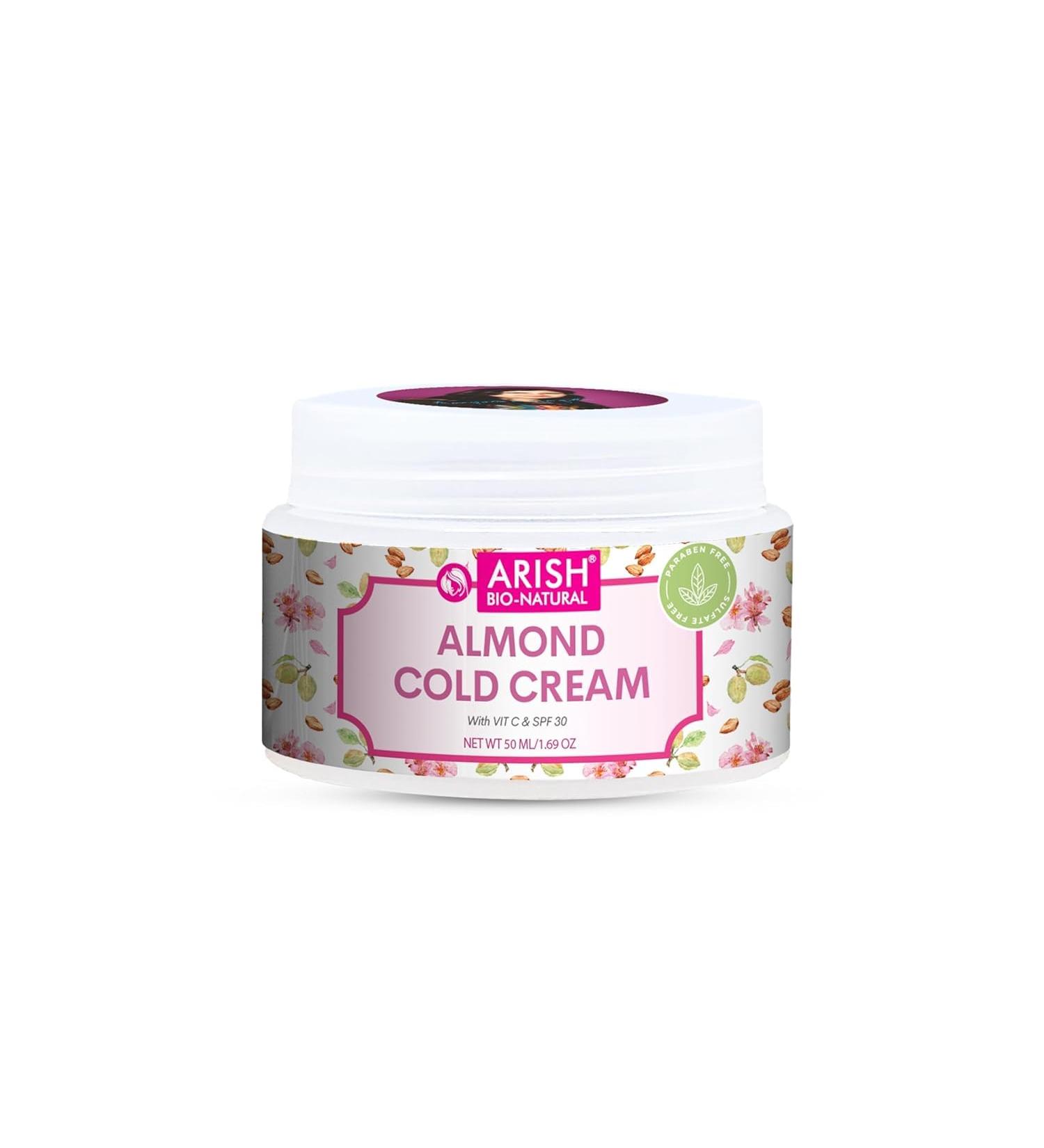 Almond Cold Cream with Vitamin C & SPF 30 - Ultimate Hydration & Sun Protection for Healthy Skin - Buy Online on GoSupps.com