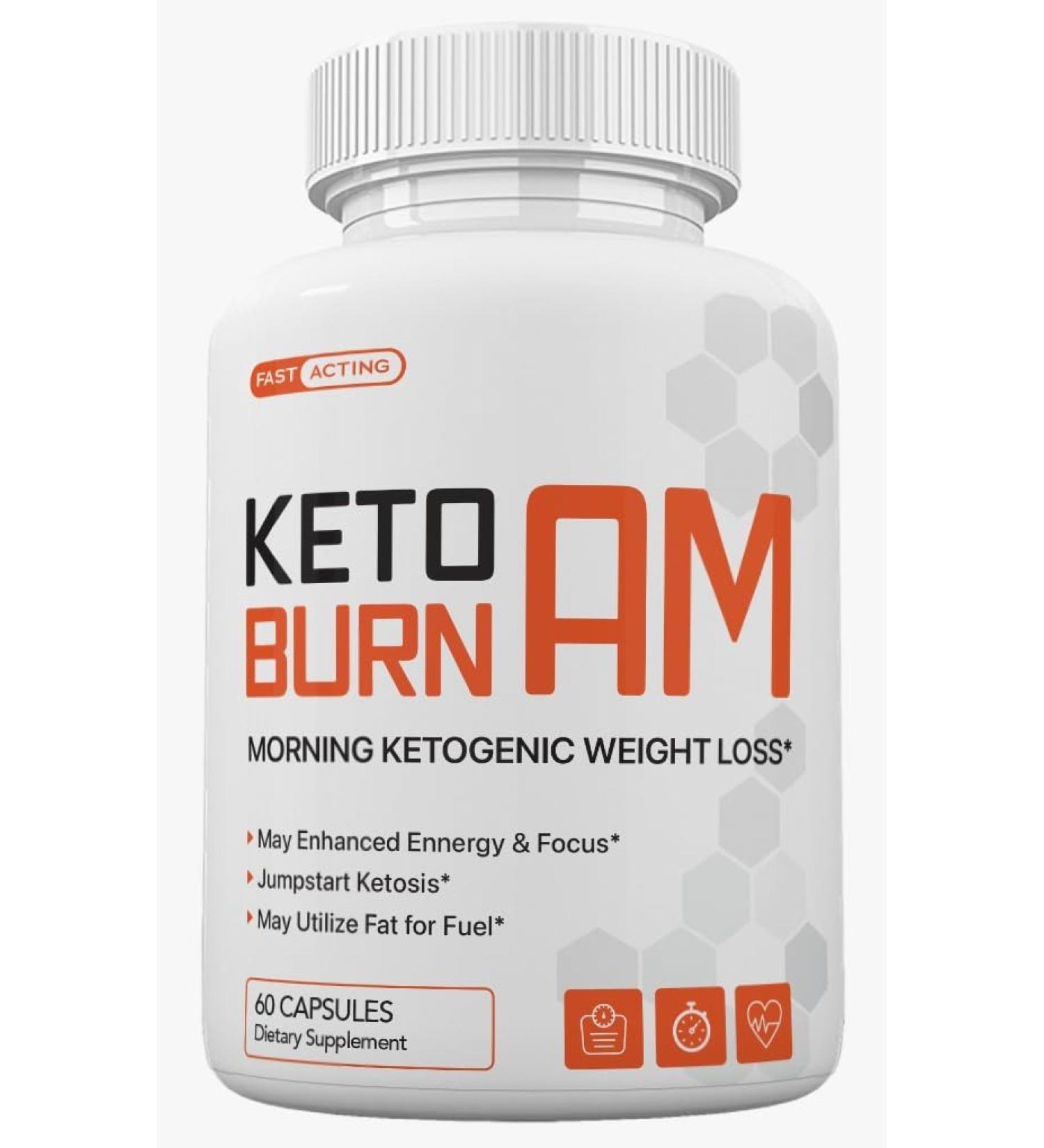 Keto Burn AM Morning Ketogenic Weight Management Keto Burn Pills for Men and Women 60 Capsules