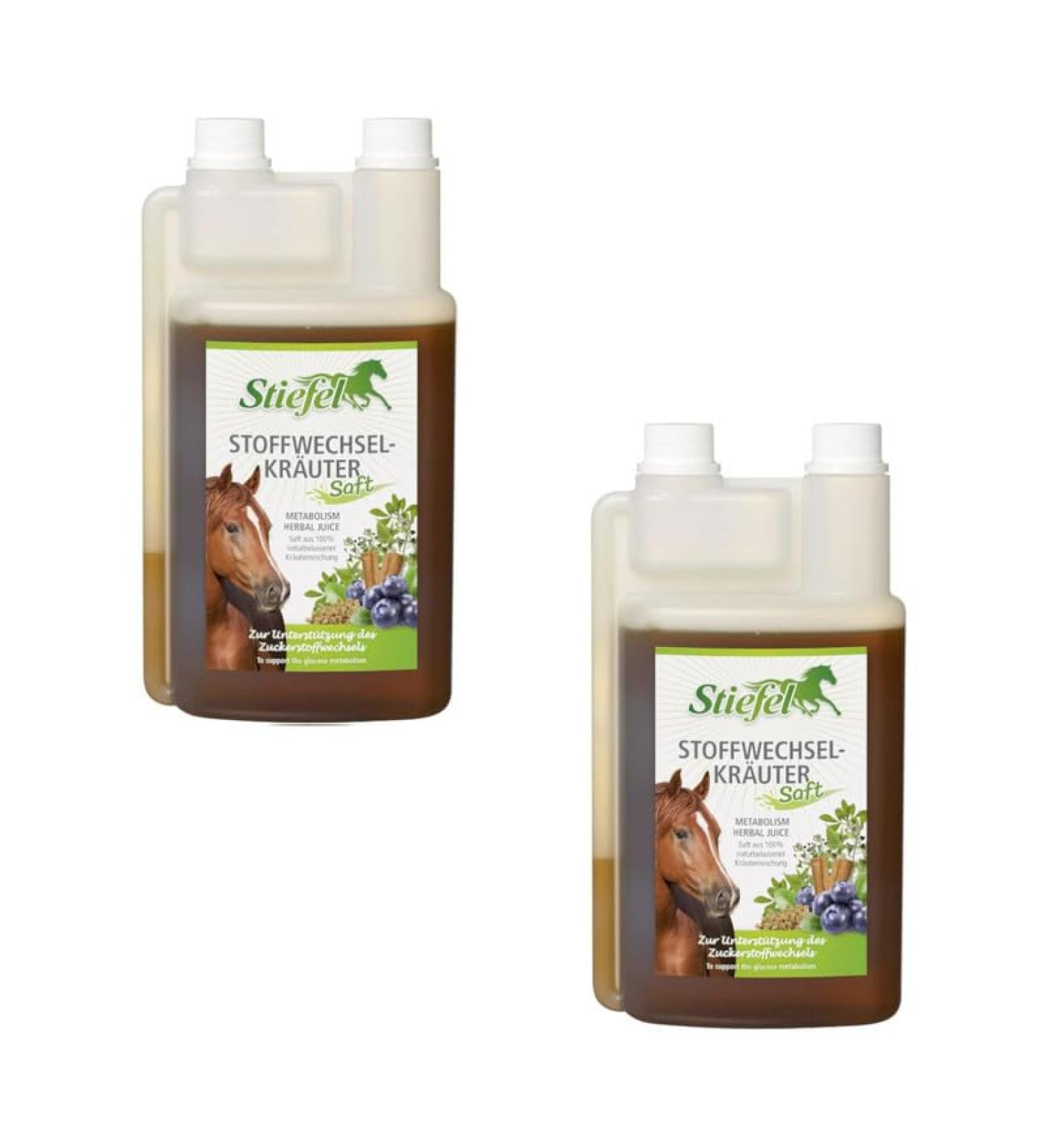 Stiefel Metabolic Herbal Juice | Pack of 2 | 2 x 1 l | Liquid feed supplement for horses | Helps to valorize carbohydrates | Without coloring - Buy Online on GoSupps.com