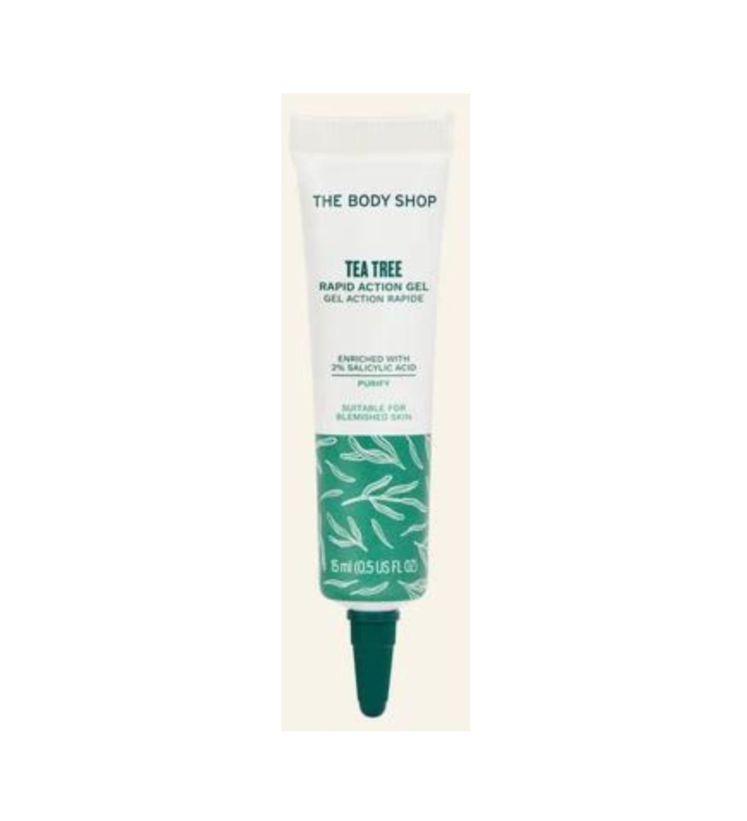 The Body Shop Tea Tree 15ml Rapid Action Gel - Enriched with 2% Salicylic Acid - Vegan - Visibly Reduces Bleminshes Overnight - Buy Online on GoSupps.com
