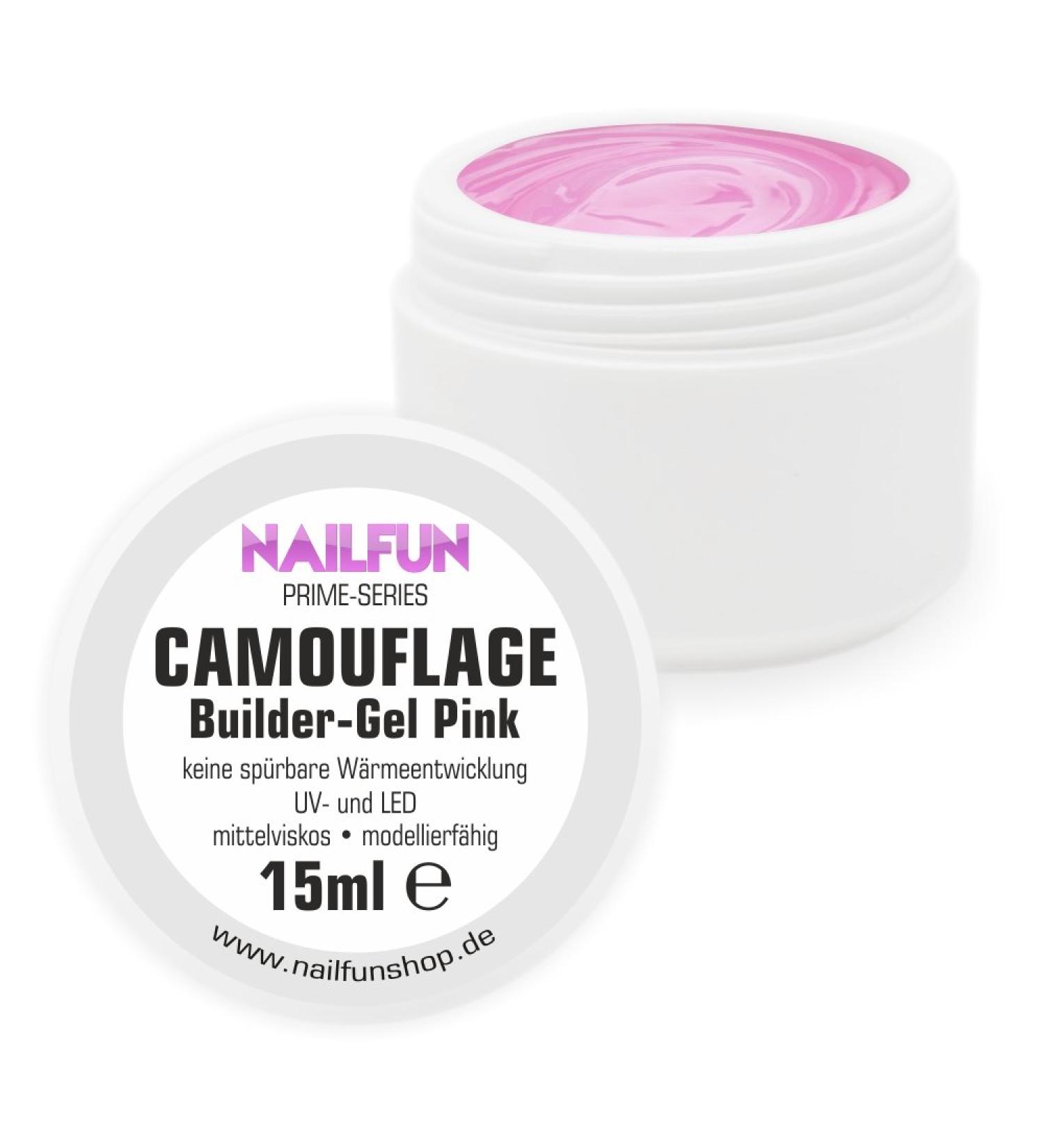Camouflage Builder Gel Pink 15ml - UV & LED Medium Viscosity for Perfect Nails | International Shipping Available - Buy Online on GoSupps.com