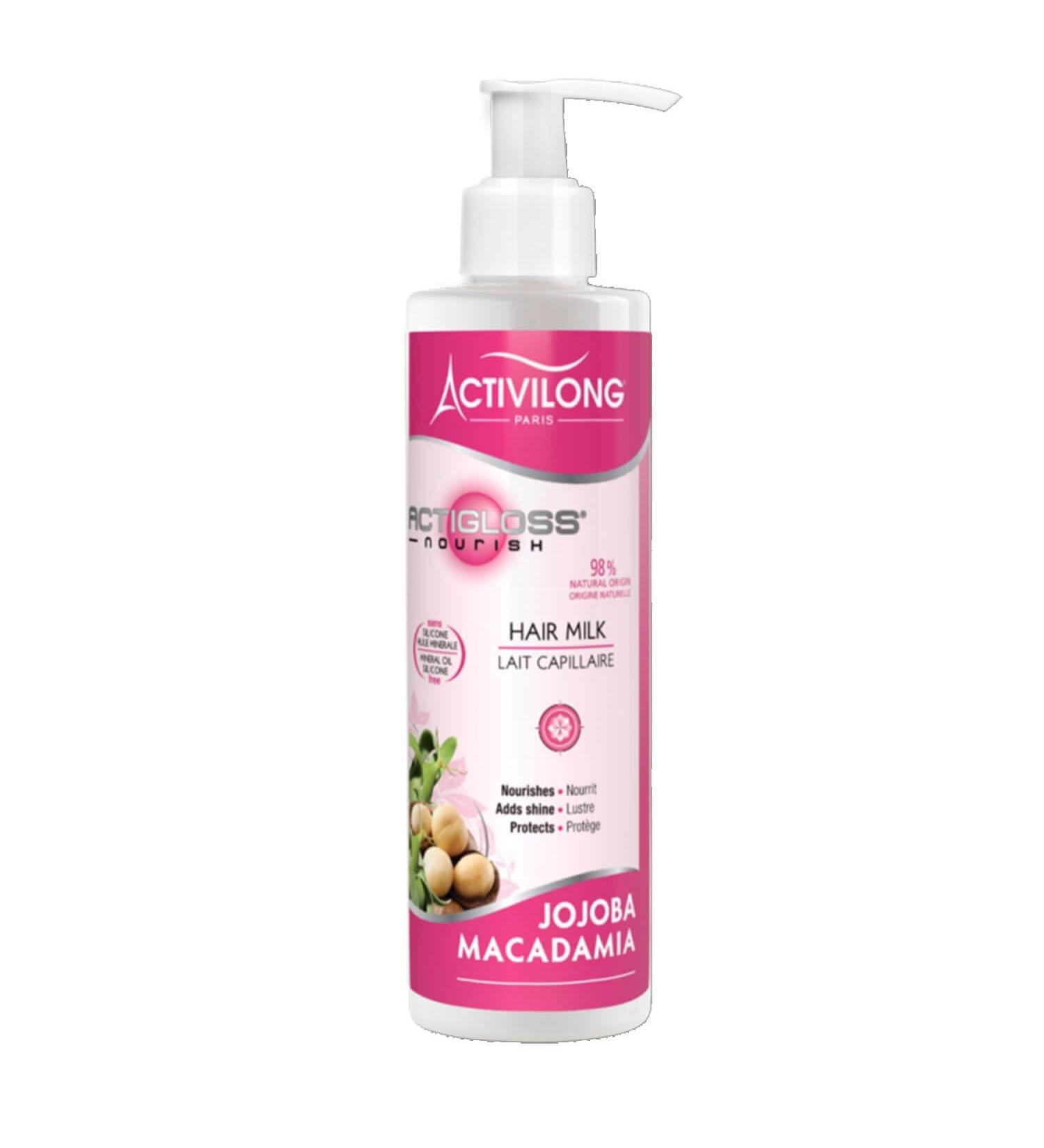 ACTIVILONG - Actigloss Hair Milk - Dull and Devitalized Hair - Nourishes and Protects - 98% Natural Ingredients - Made In France - 240ml