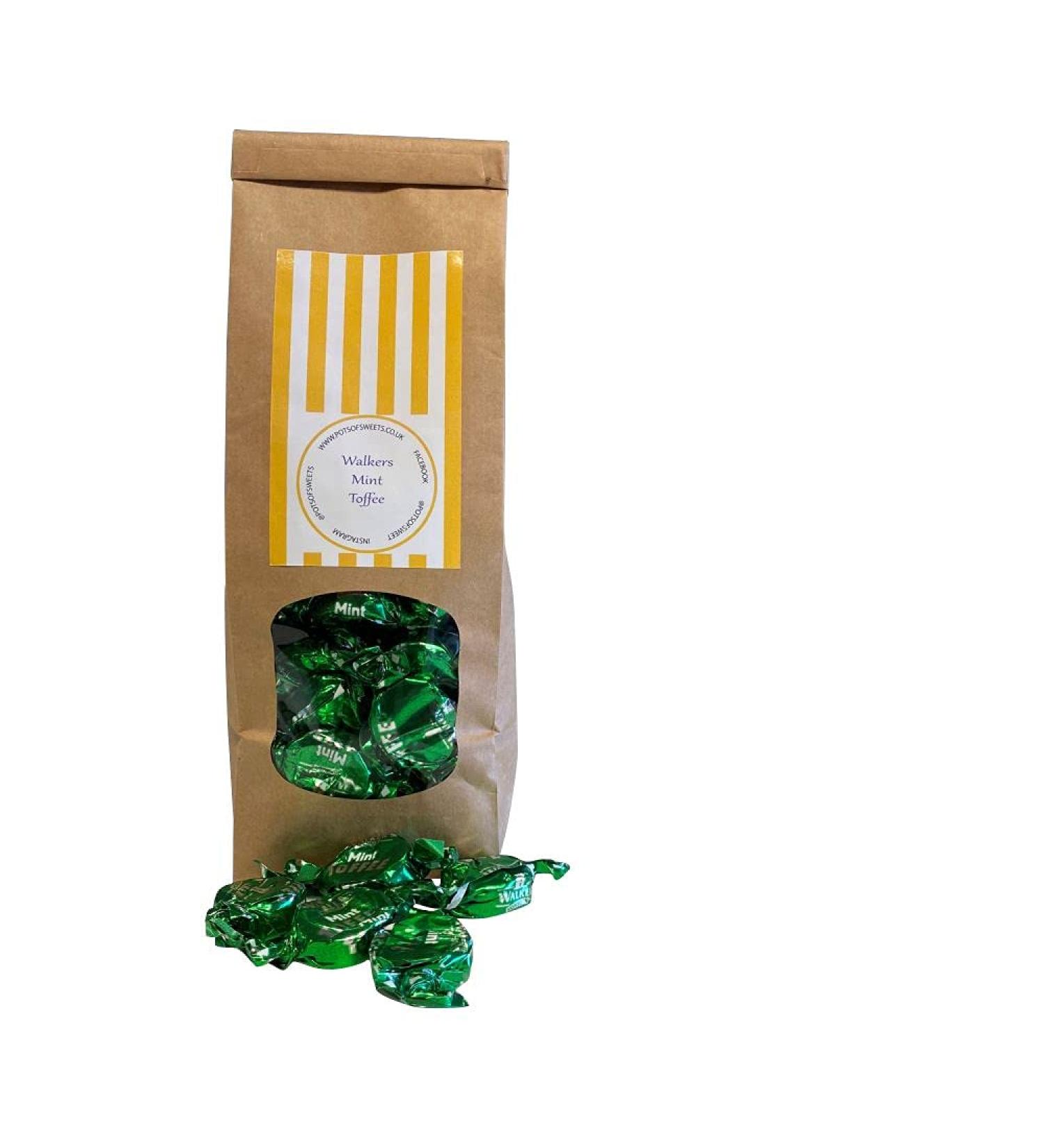 Personalized Customise with Your Own Message or Image 300g Bag of Walkers Mint Toffee