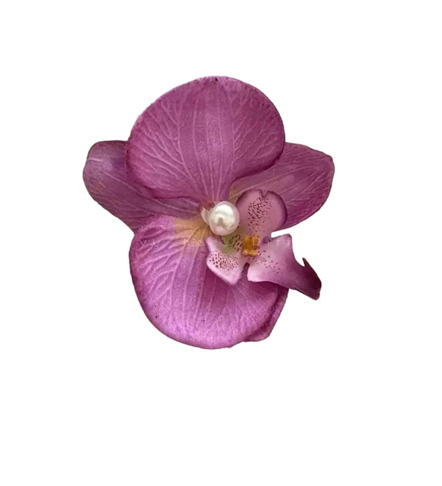 New 2025 1Pcs Duckbill Clip Orchid Butterfly Phalaenopsis Pearl Hair Styling Tools Bow Flower Hair Clips Jewelry Fashion Accessories Creative Gift - Buy Online on GoSupps.com