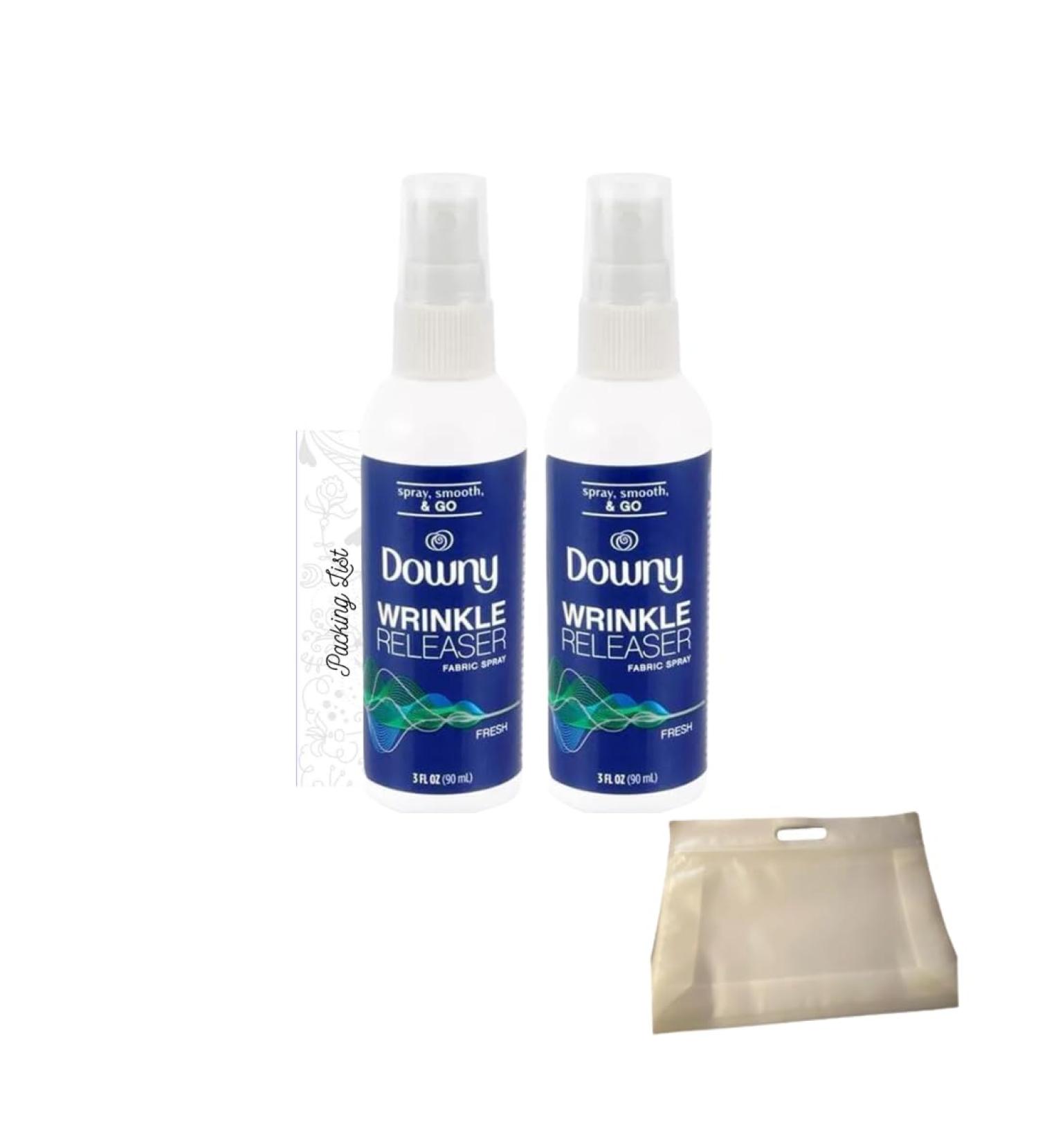 AMCIENT Travel Size Wrinkle Releaser Spray 2-Pack (3 oz Each) with Clear Toiletry Bag & Packing List | Ideal for International Travel - Buy Online on GoSupps.com