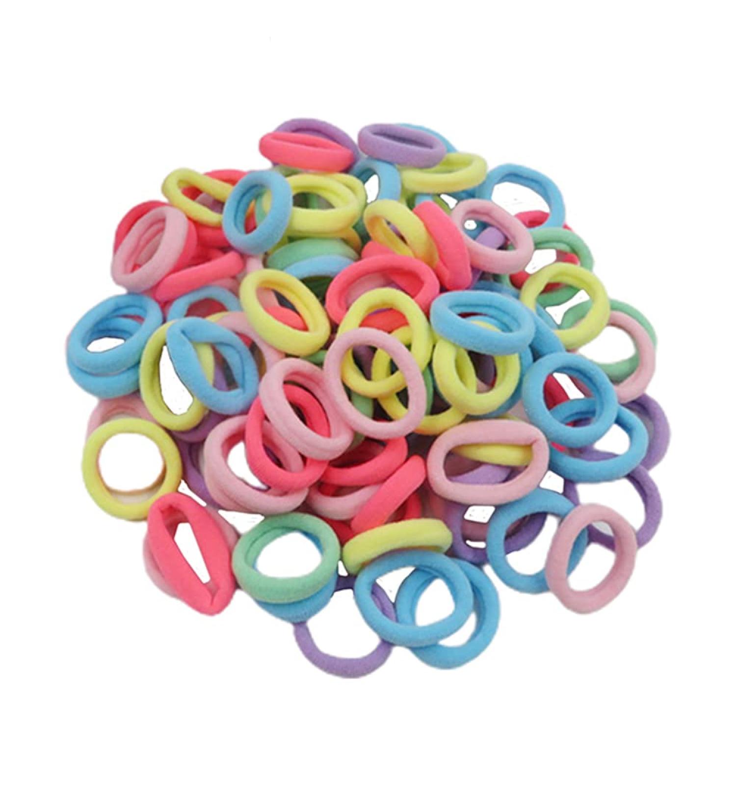 FEIFEI'S BOW 100 Mini Multicolor Hair Ponios Endless Elastics Bobbles Bands women girls kids Ponytail Holders Hair Bands (Spring) - Buy Online on GoSupps.com