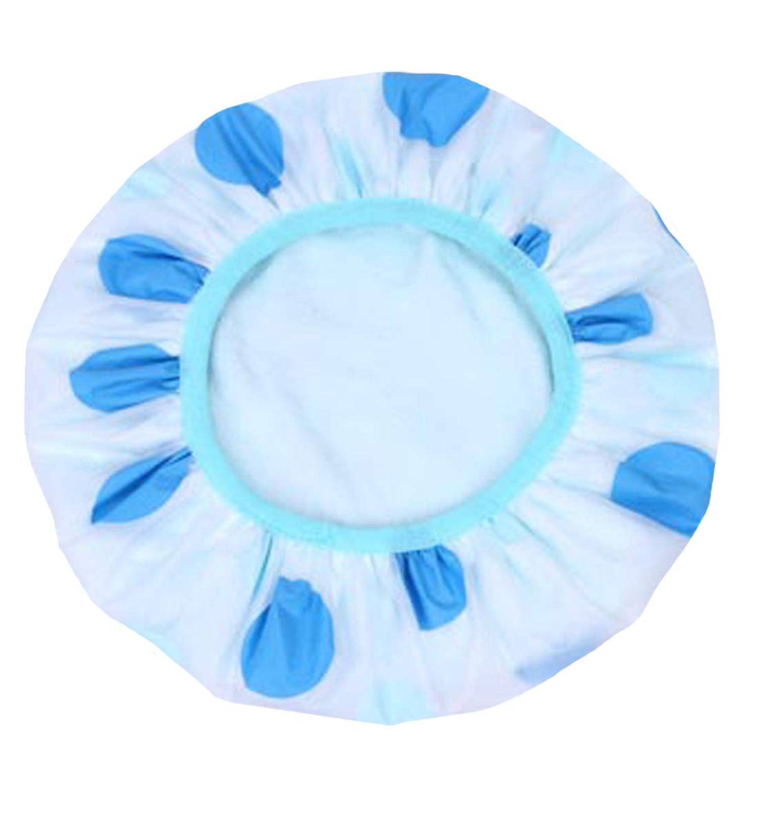 CSM Women's Blue PEVA Double Waterproof Shower Cap - Stylish and Protective - Buy Online on GoSupps.com