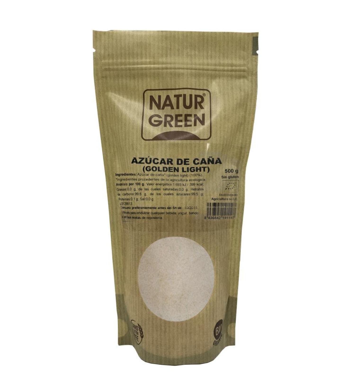 NATURGREEN Golden Light Cane sugar 500 g - Buy Online on GoSupps.com
