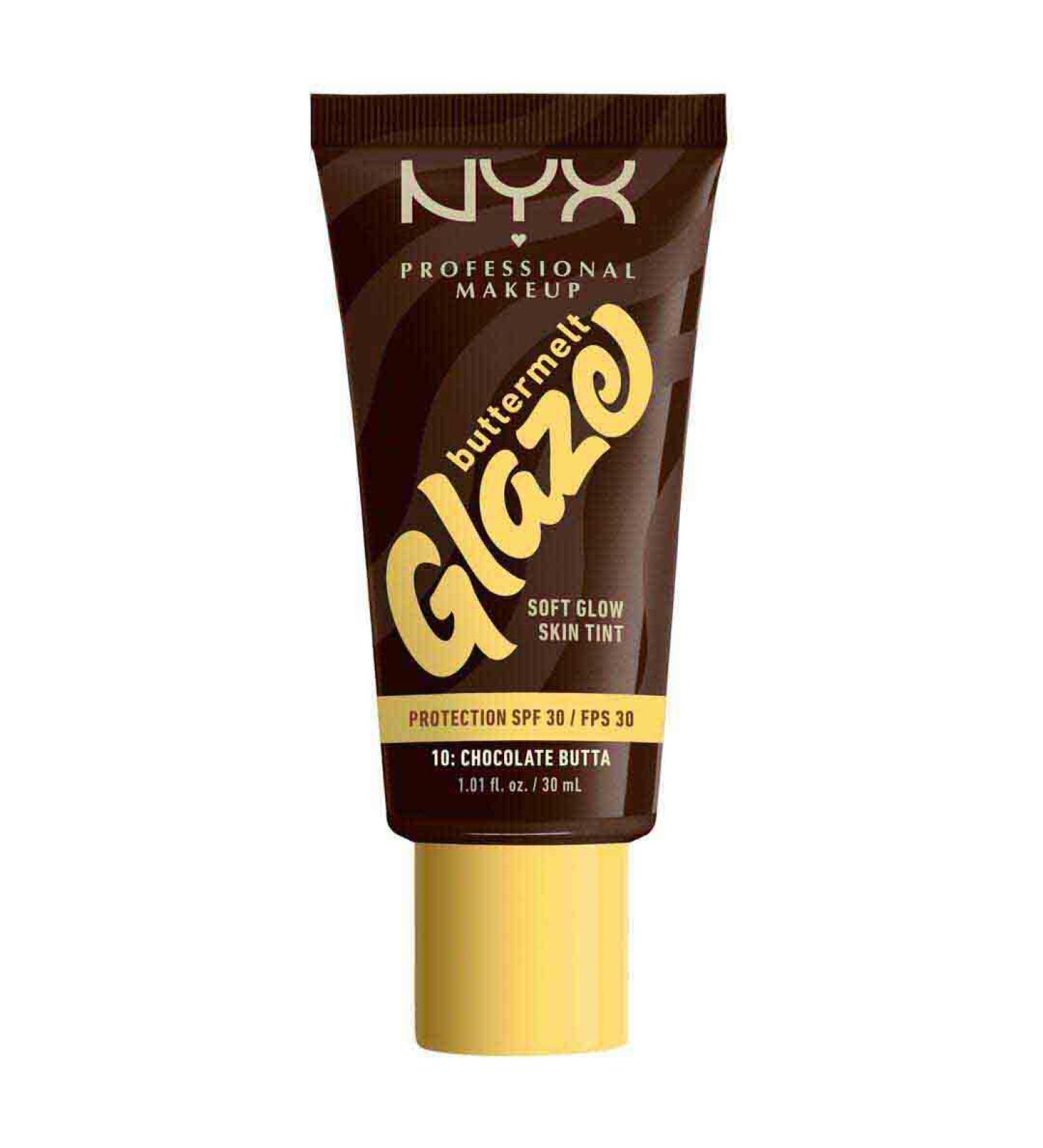  NYX PROFESSIONAL MAKEUP NYX Professional Makeup - Hydrating Foundation SPF 30 - Long-Lasting Wear Up to 12h - 93% Skincare Ingredients - Vegan Formula - Buttermelt Glaze Tint - Shade: Chocolate Buttermelt - 30ml - Buy Online on GoSupps.com