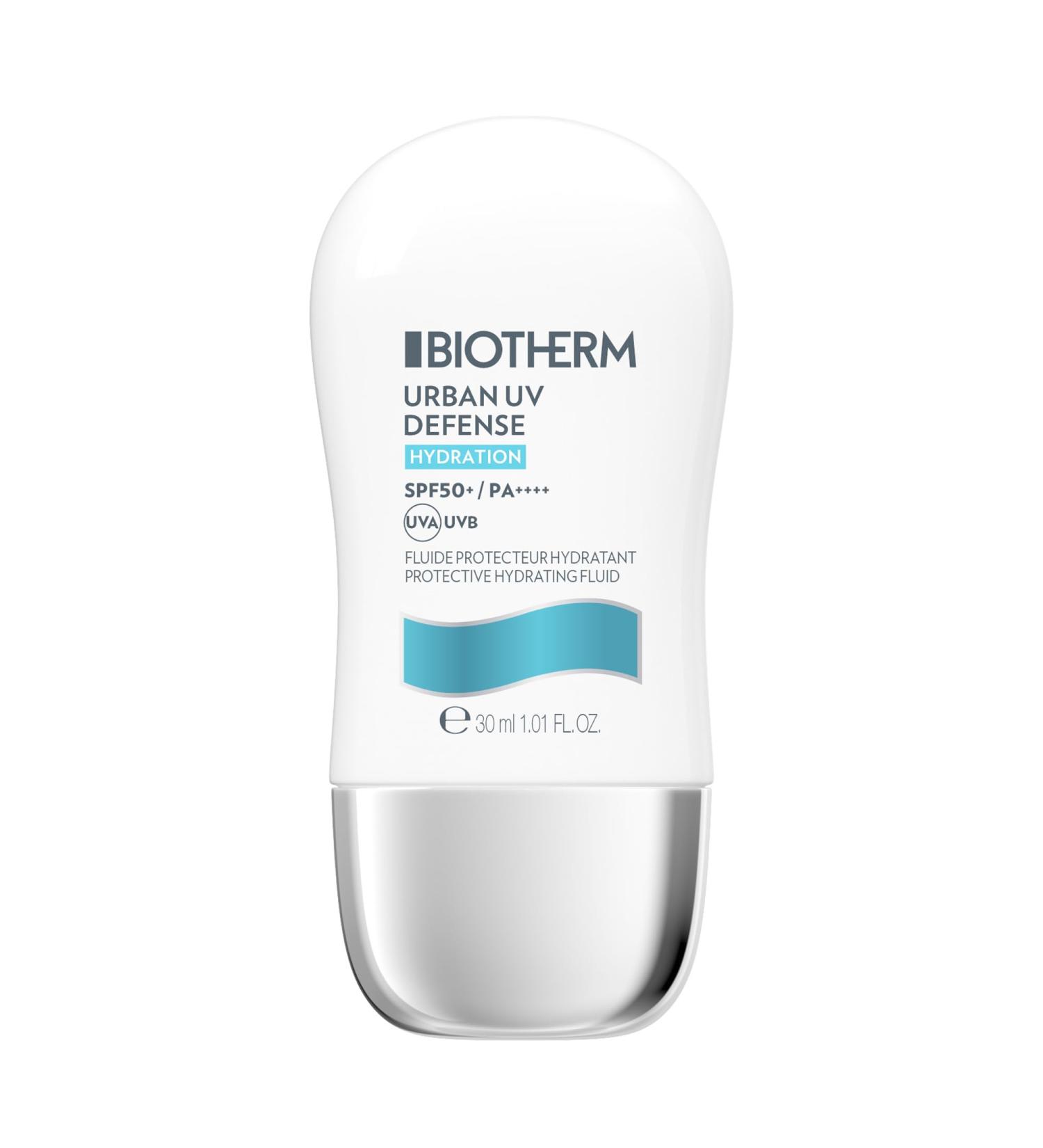BIOTHERM - Urban UV Defense - Moisturizing Fluid SPF50+ - Sun Cream & Intense Hydration - Enriched with Hyaluronic Acid - All Skin Types - 30 ml - Buy Online on GoSupps.com