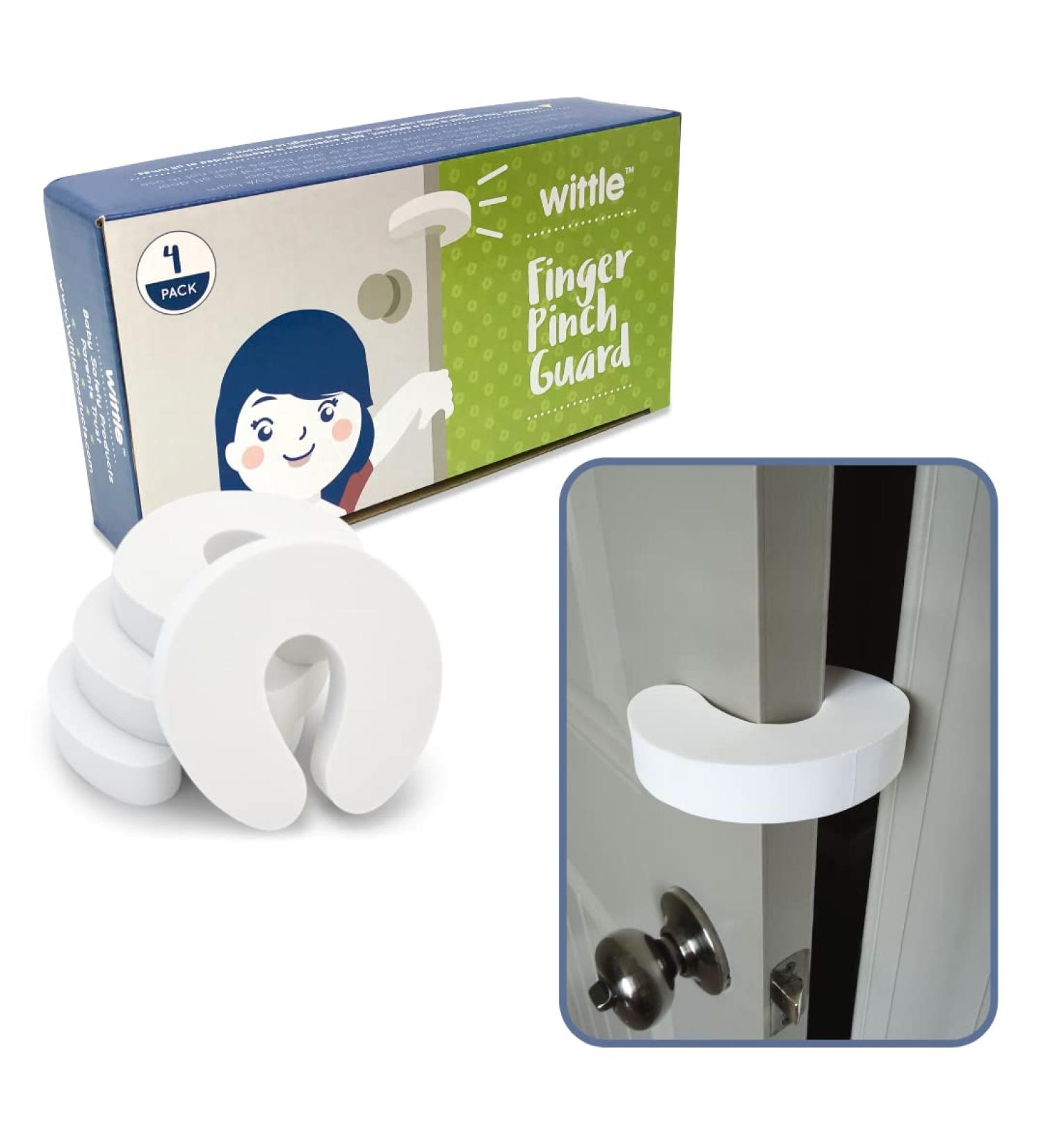 Wittle Door Pinch Guard - 4pk | Baby Proofing Doors with Soft Foam Stopper | Prevent Finger Injuries & Locking Accidents | Child & Pet Safety - Buy Online on GoSupps.com