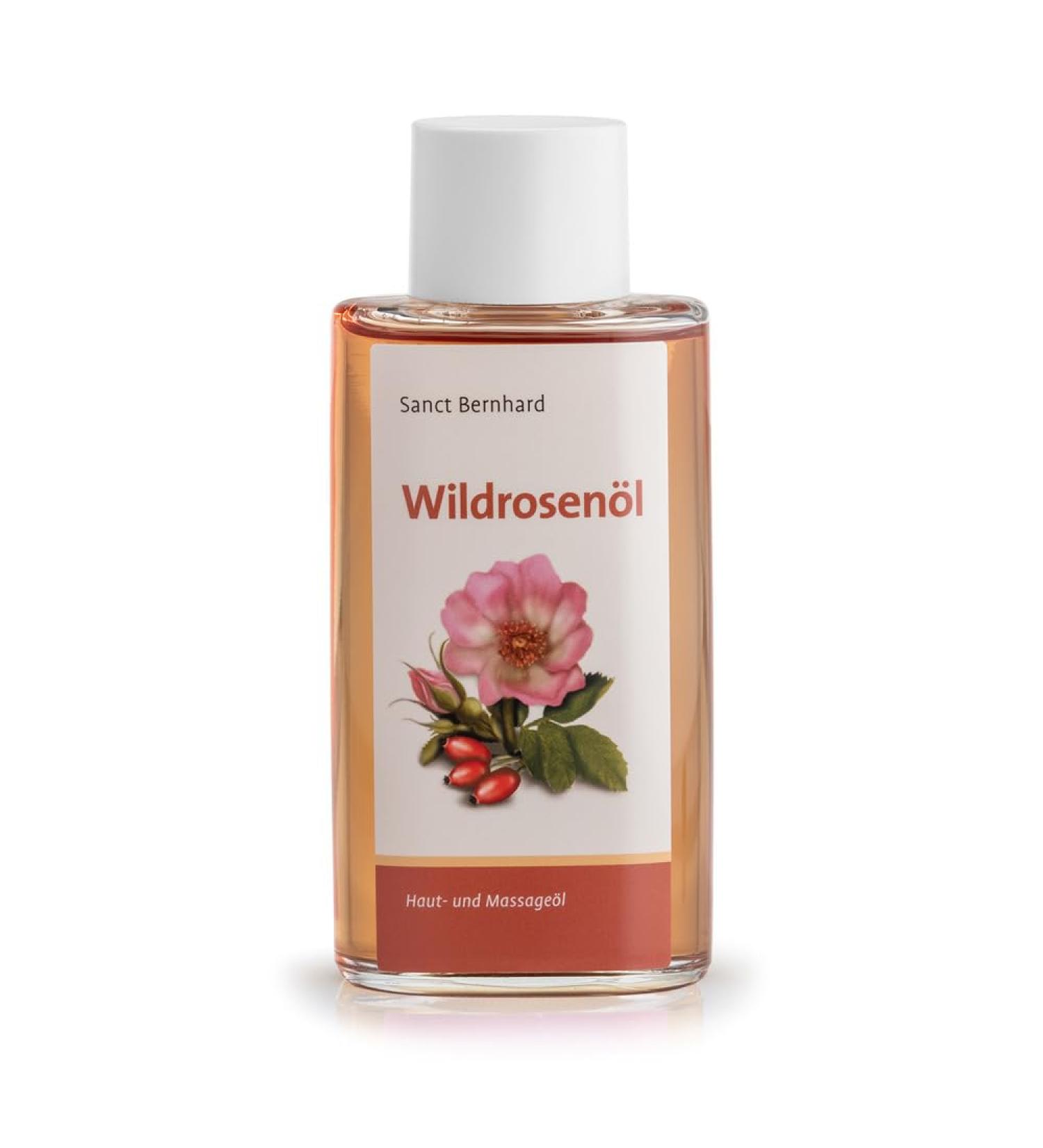 Sanct Bernhard Wild Rose Skin and Massage Oil with Wild Rose Oil Macadamia Nut Oil St. John's Wort Oil 100 ml