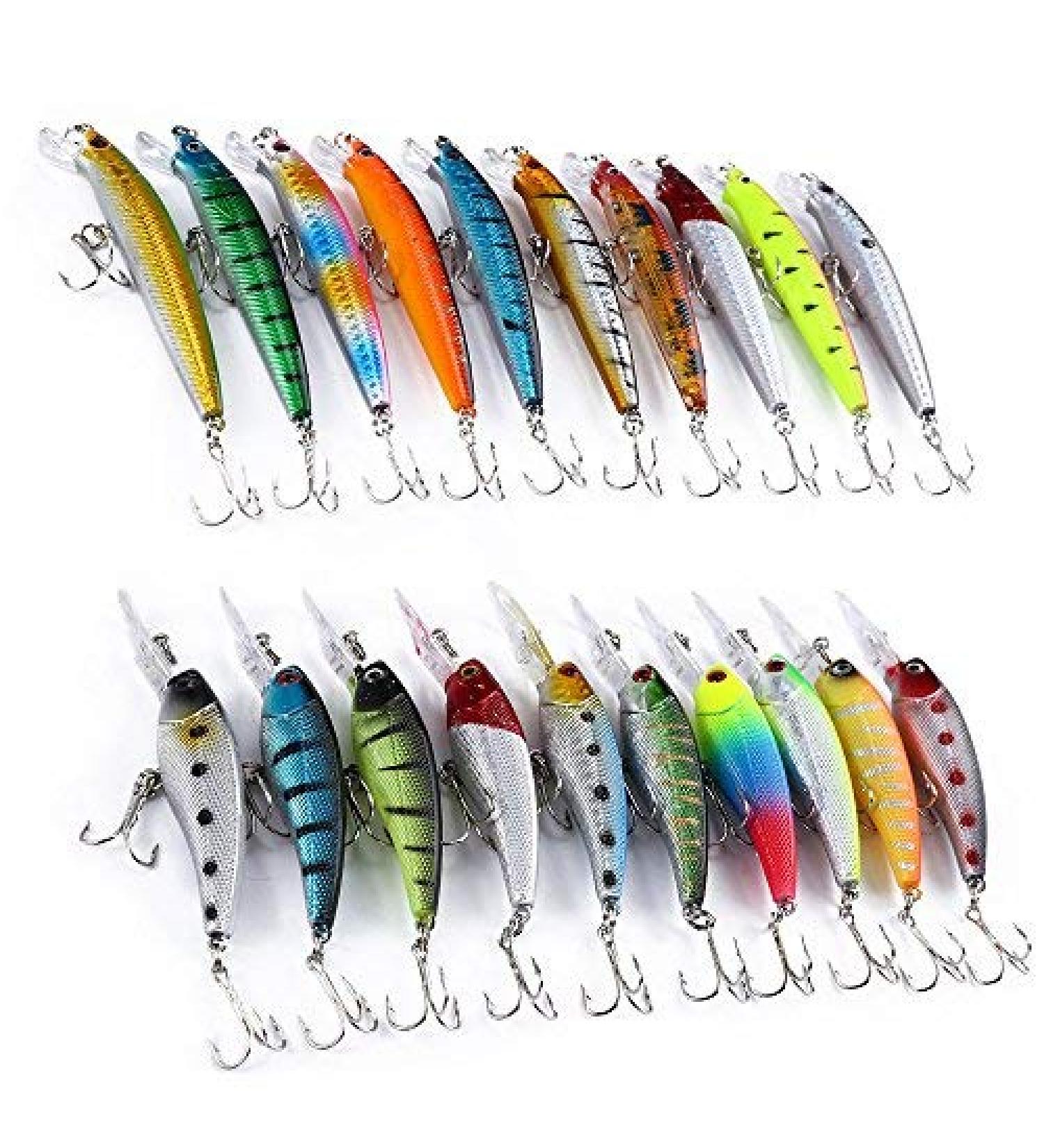 Trayosin Wobbler Artificial Lure Set 20 Pieces for Blinker Wobbler Pike Trout Fishing Lure