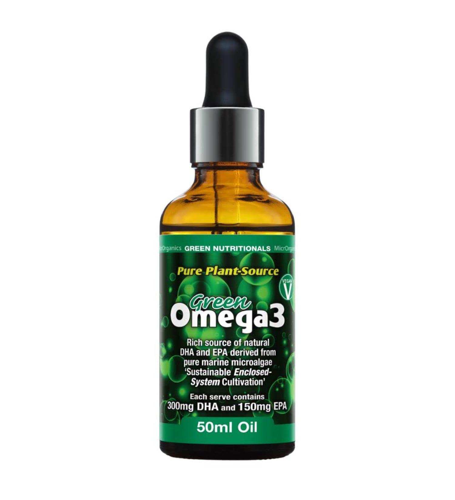 Green Nutritionals Vegan Omega3 50ml Oil - Vegan Vegetarian Kid Pet Friendly - Buy Online on GoSupps.com
