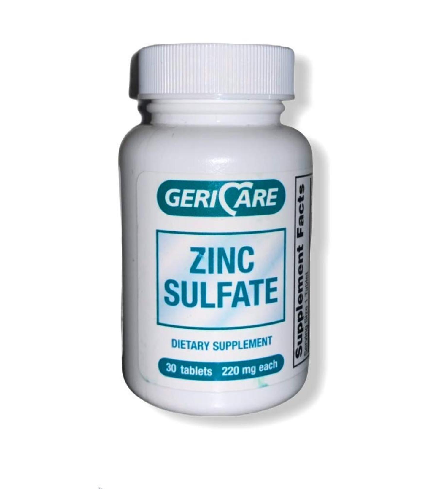 Zinc Sulfate 220 mg Tablet - GeriCare 30ct