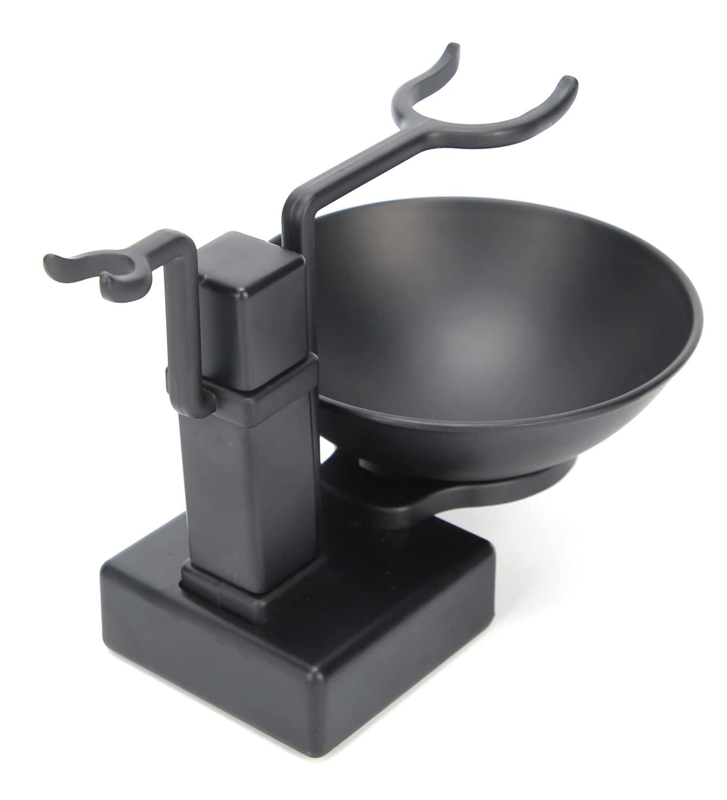 Premium Stainless Steel Shaving Brush Holder & Soap Dish - Professional Black Shaving Bowl for Men | International Shipping - Buy Online on GoSupps.com