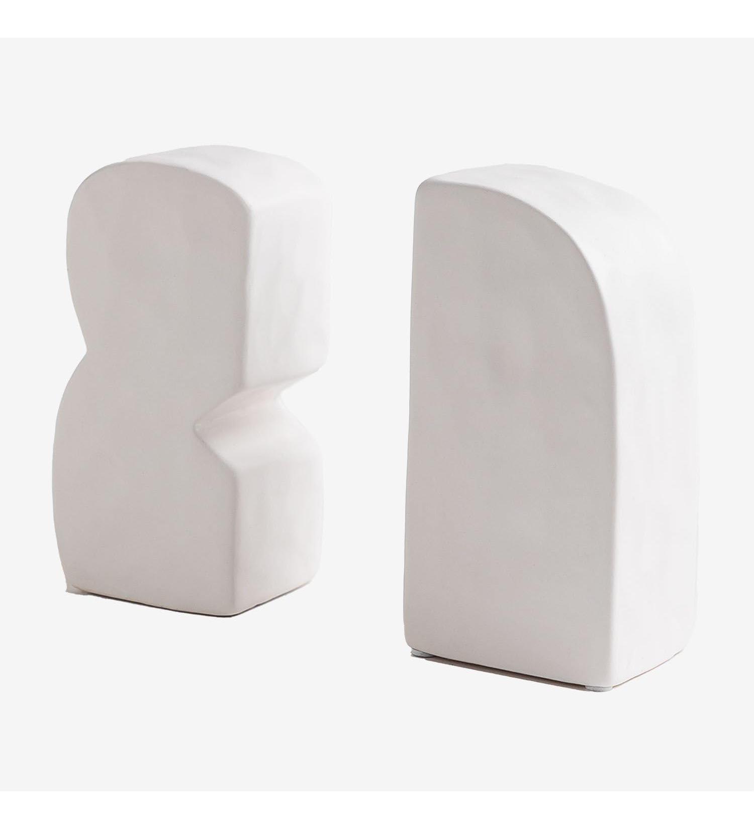 SKLUM Set of 2 White Ceramic Eagle Bookends | Elegant Home Decor | International Shipping Available - Buy Online on GoSupps.com