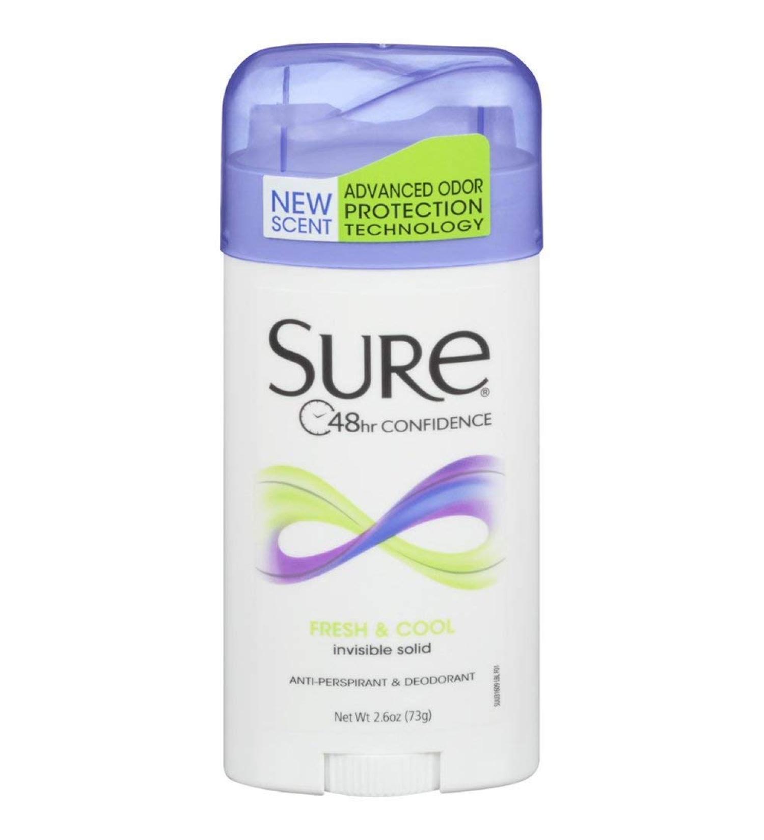 Invisible Solid Fresh Scent Antiperspirant Deodorant By Sure For Unisex 2.6 Ounce Deodorant Stick