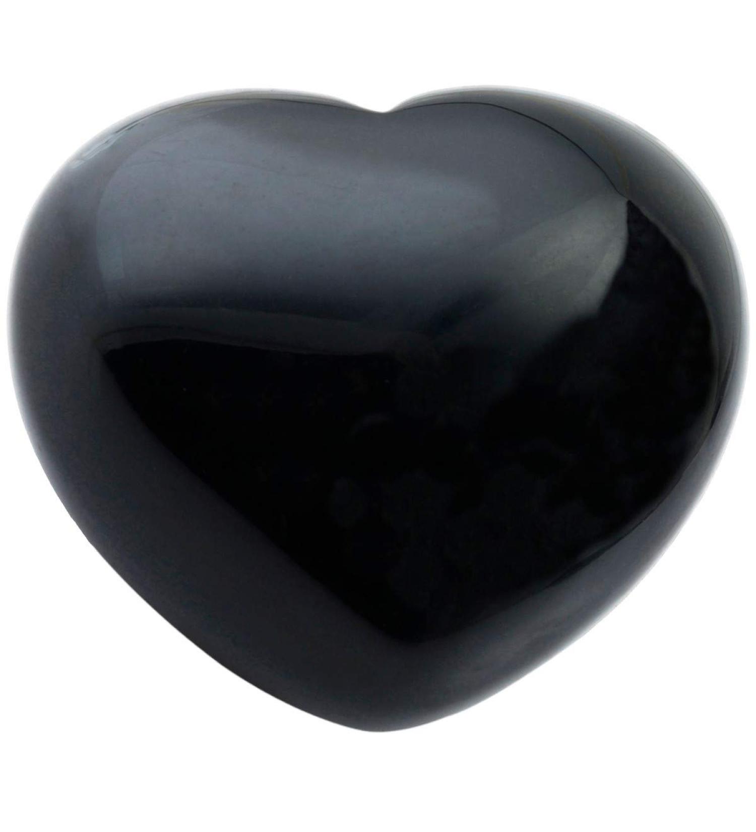 Nupuyai Obsidian Heart Palm Worry Stone 45mm - Chakra Reiki Healing Crystal for Home Decoration - Black/Obsidian 45x40mm - Buy Online on GoSupps.com