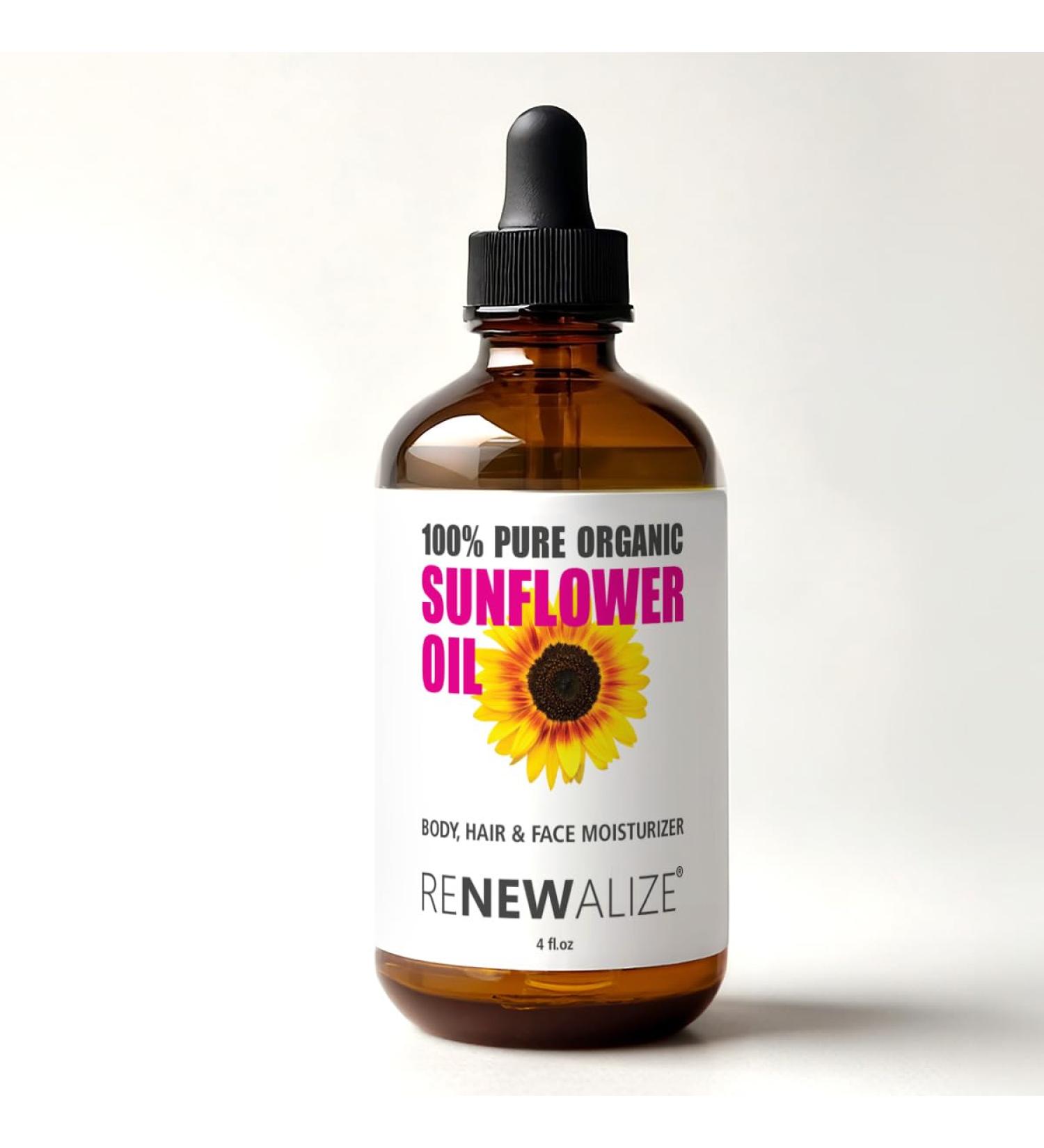 Sunflower Seed Face Moisturizing Oil 4 oz - High Linoleic Acne Prone Skin Solution - Buy Online on GoSupps.com