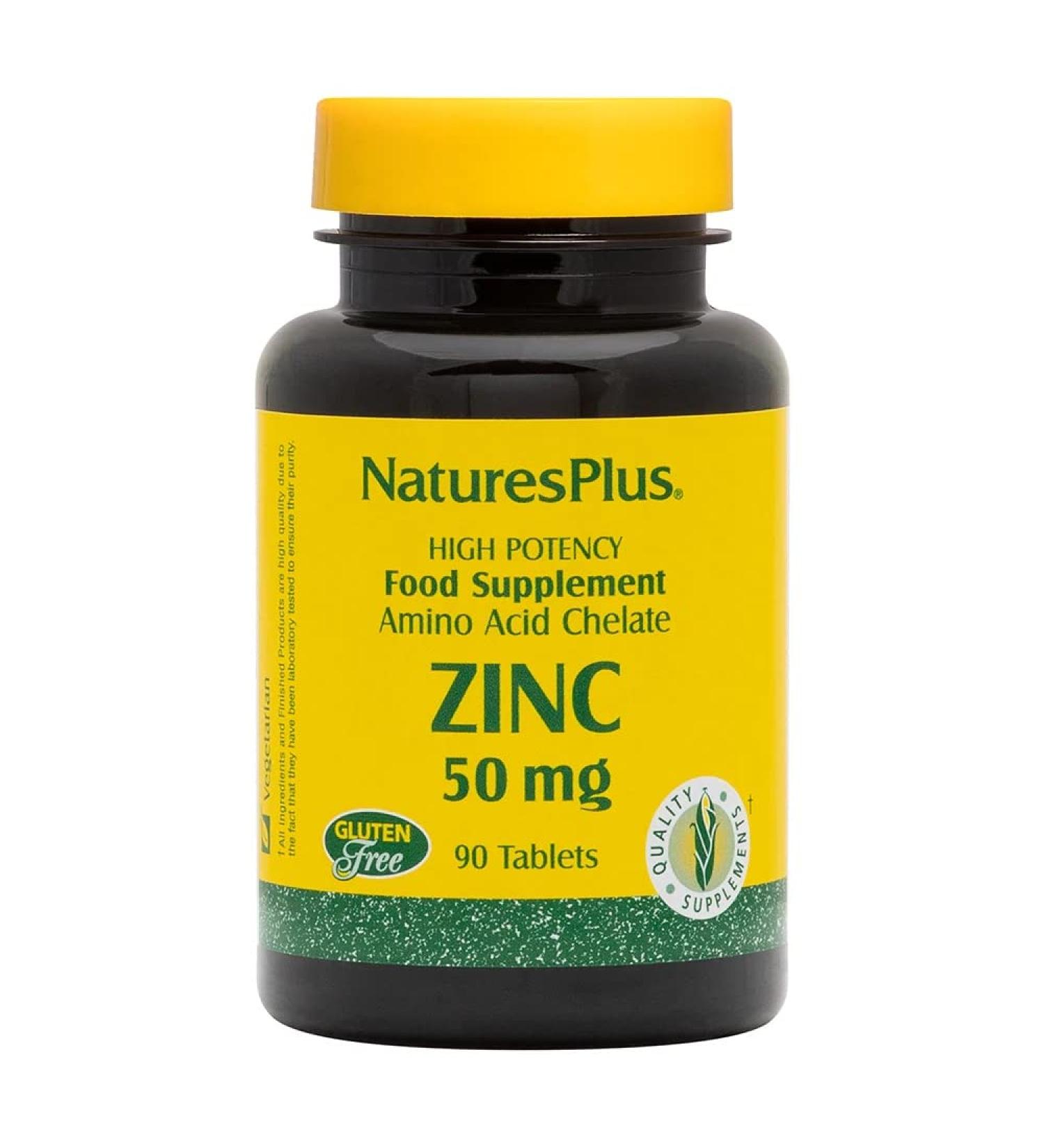 Nature's Plus Zinc 50 mg - 90 Tablets | Support Immune Health & Vitality - Buy Online on GoSupps.com