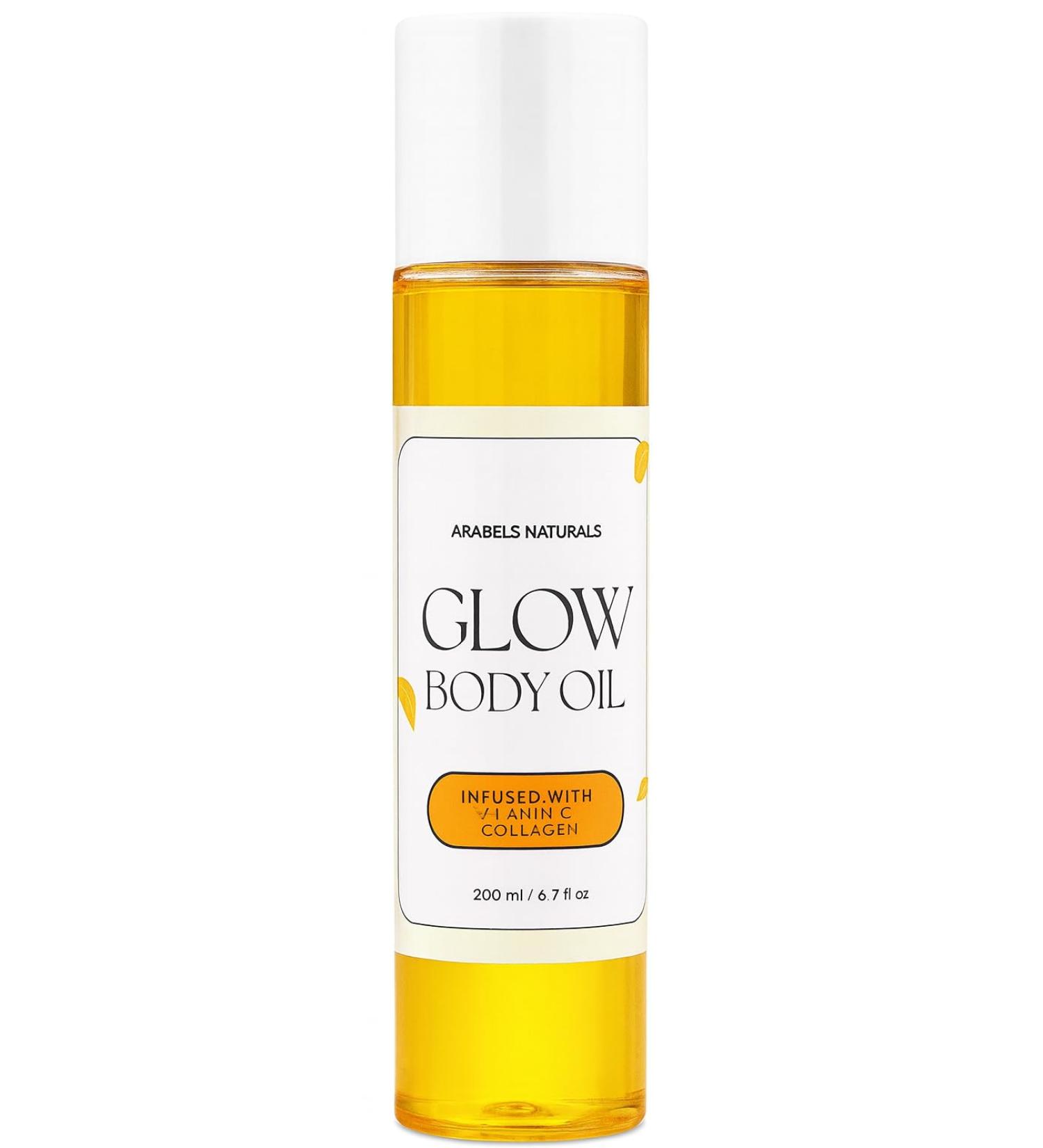 ArabelsNaturals Brightening Body Oil with Carrot Collagen & Papaya Deep Moisturizing Even Skin Tone Radiant Glow Lightweight & Fast-Absorbing Formula 200ml - Buy Online on GoSupps.com