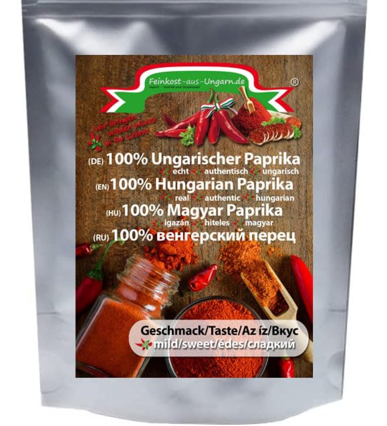 Fine Hungarian Food Aromatic Hungarian Paprika Powder 100g | Genuine Original Mild Hungarian Paprika Powder | Perfect for seasoning goulash with Hungarian peppers - Buy Online on GoSupps.com