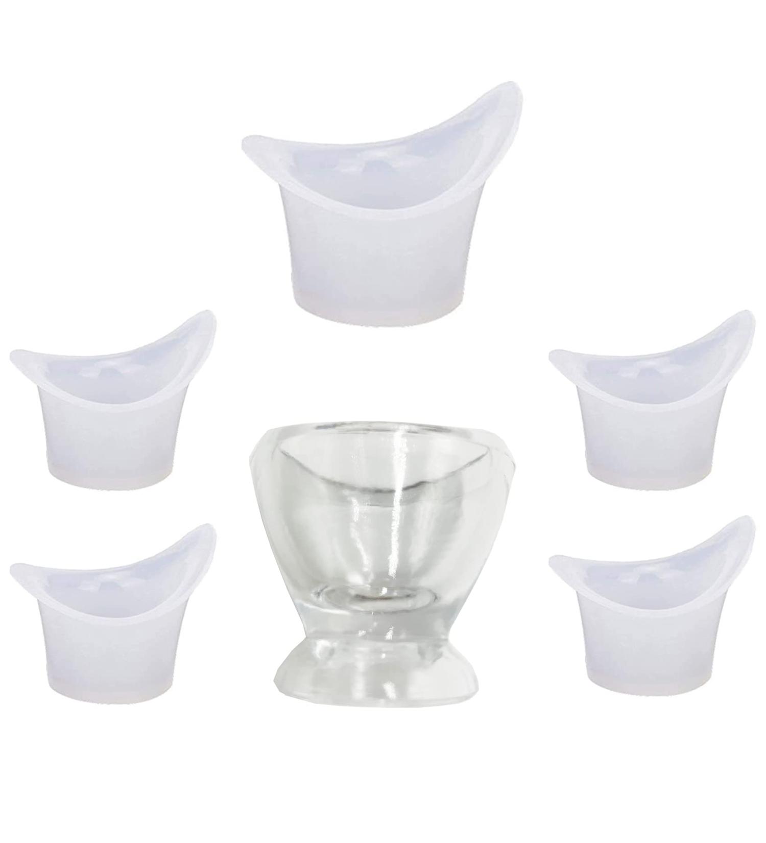 GNEGKLEAN Eye Wash Bath Kit - Glass Eye Cup & Silicone Eye Cups for Effective Eye Cleansing | 1pc Set - Buy Online on GoSupps.com