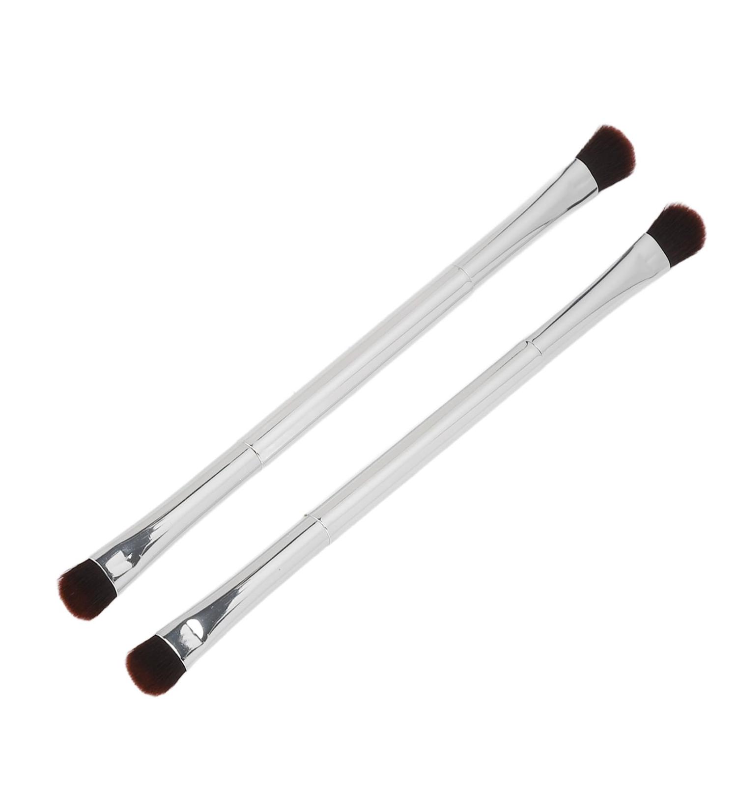 Silver Soft Hair Eyeshadow Brush Set Double Ended Eyelid Makeup Cosmetic Tool for Women Scene - Buy Online on GoSupps.com