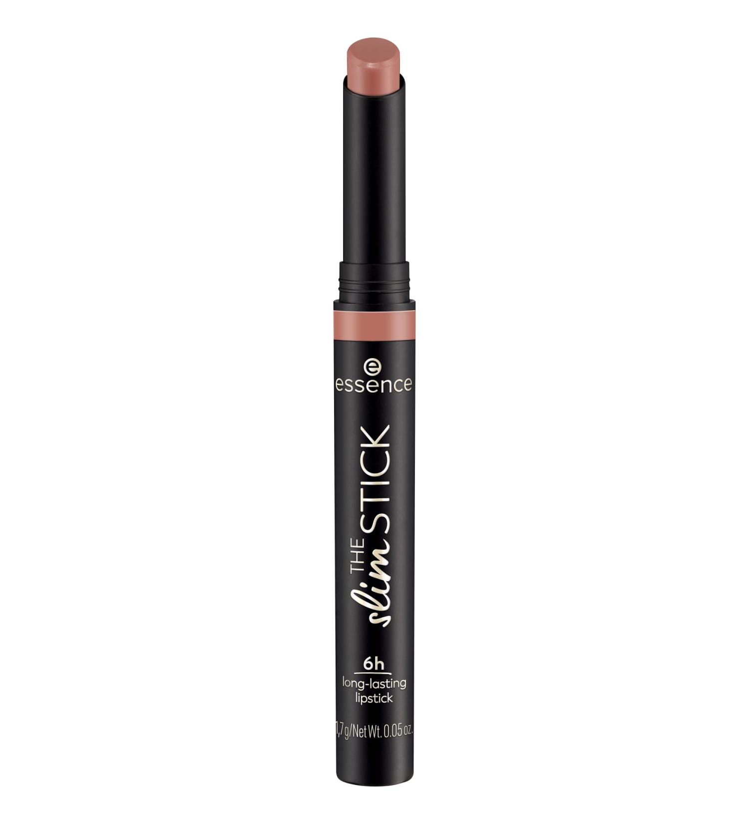 Essence the Slim Stick lipstick No. 102 Nude long -lasting nourishing express results color -intensive matt vegan without perfume without alcohol without parabens 1 Pack (1st pack) 102 over the nude