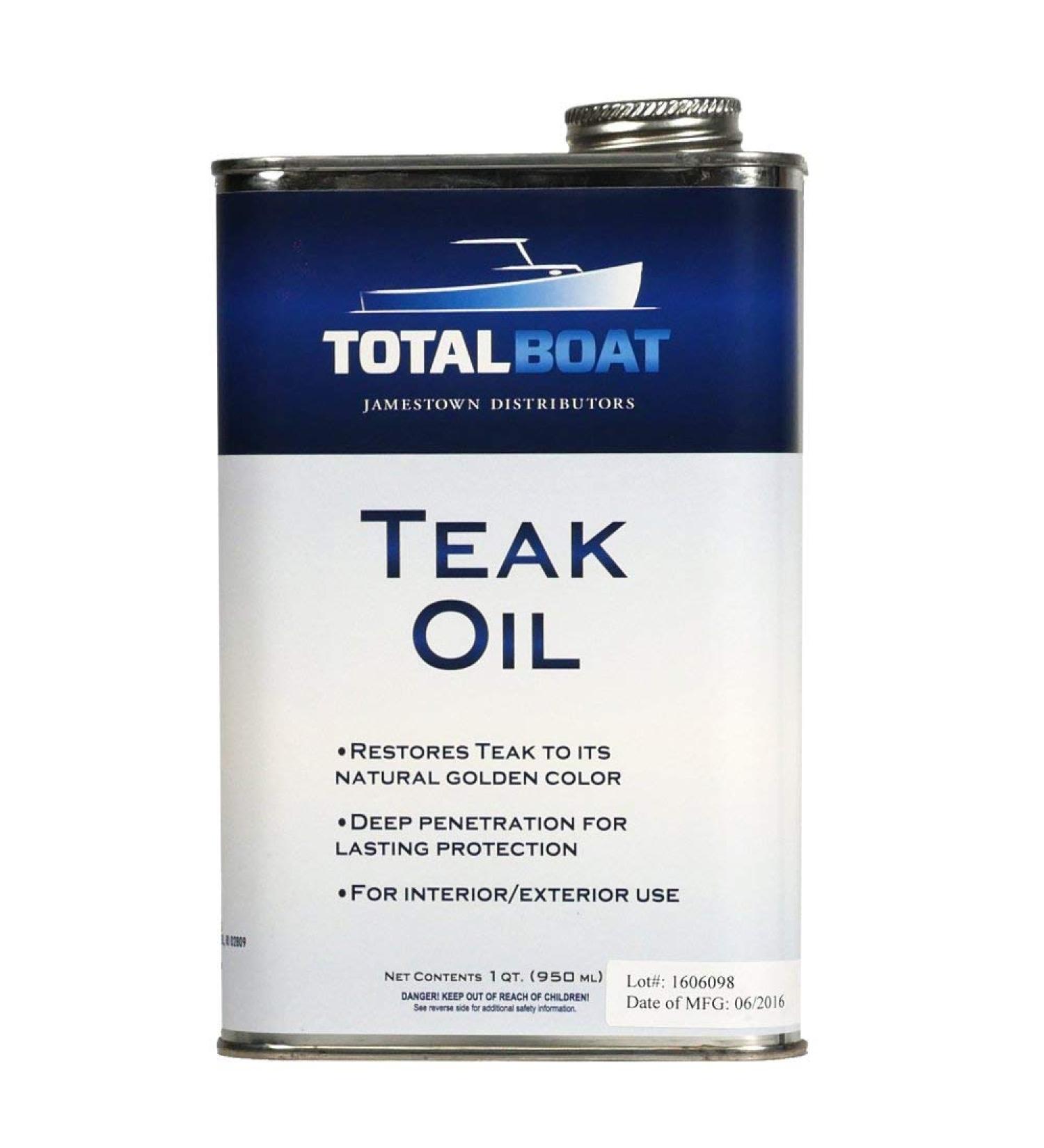 TotalBoat Teak Oil - Marine Wood Sealer for Boats & Outdoor Furniture, 1 Quart - Buy Online on GoSupps.com