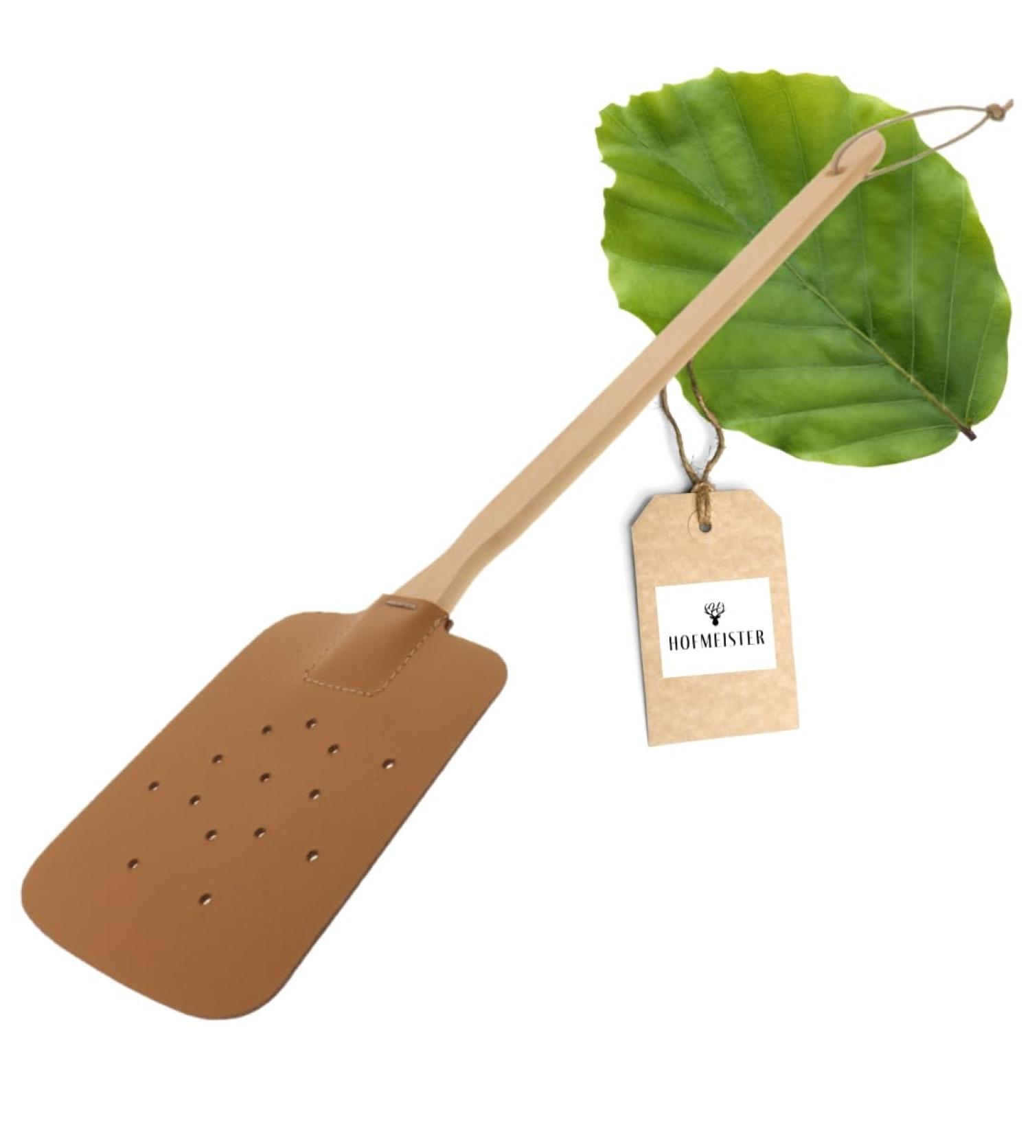 Hofmeister Flying Gossip: Beech Wood & Leather Fly Catcher | 47.5 cm Mosquito Protection | Stylish Insect Racket from Europe - Buy Online on GoSupps.com
