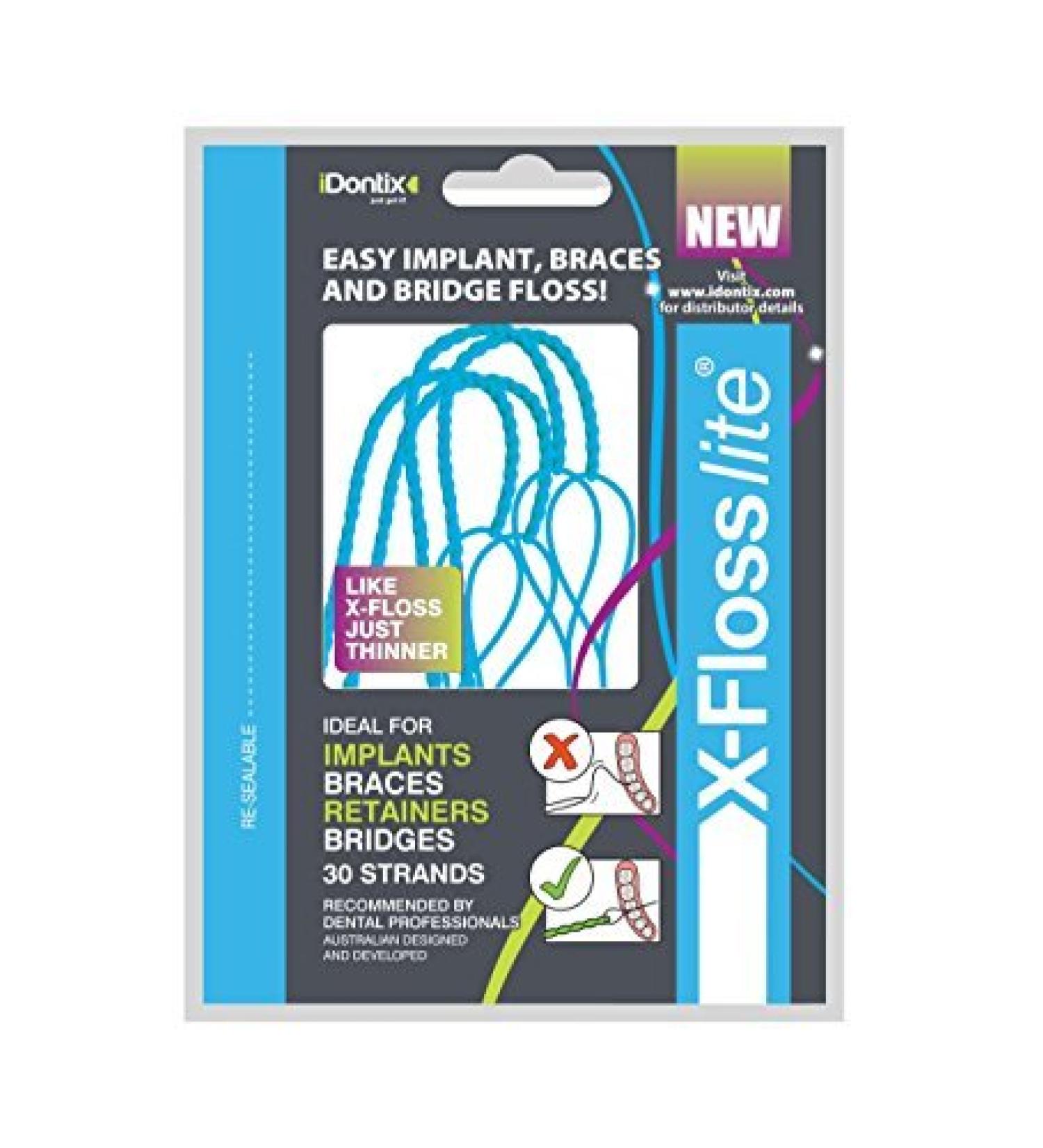 iDONTIX X-Floss Lite d nne Zahnseide 30 Str nge in Packung von IDONTIX