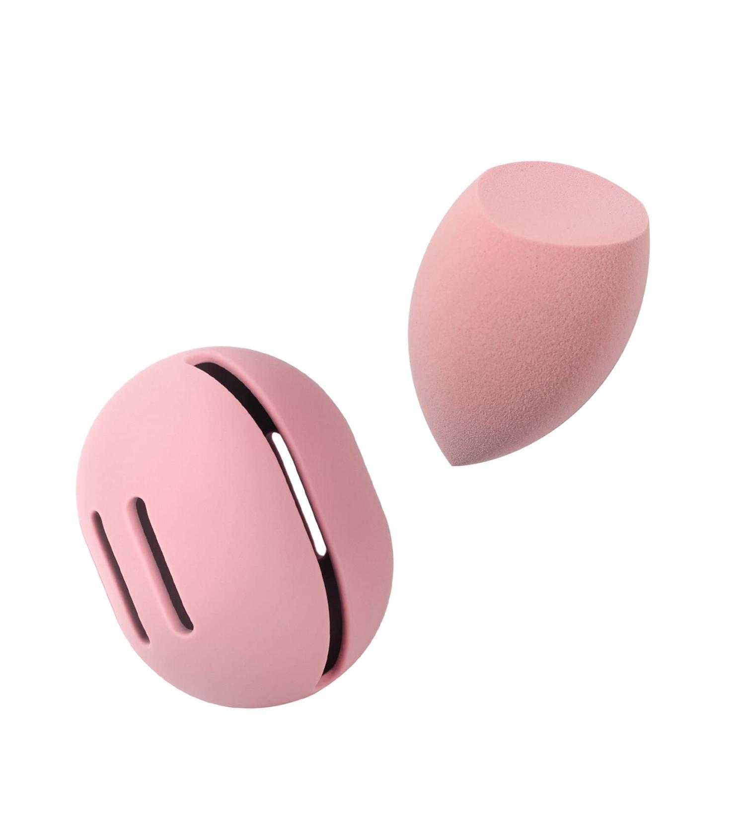 Fnyes Makeup Sponge Holder with Silicone Beauty Sponge - Dry & Wet Foundation Sponge for Travel (MS Pink) | Perfect for On-the-Go Makeup - Buy Online on GoSupps.com