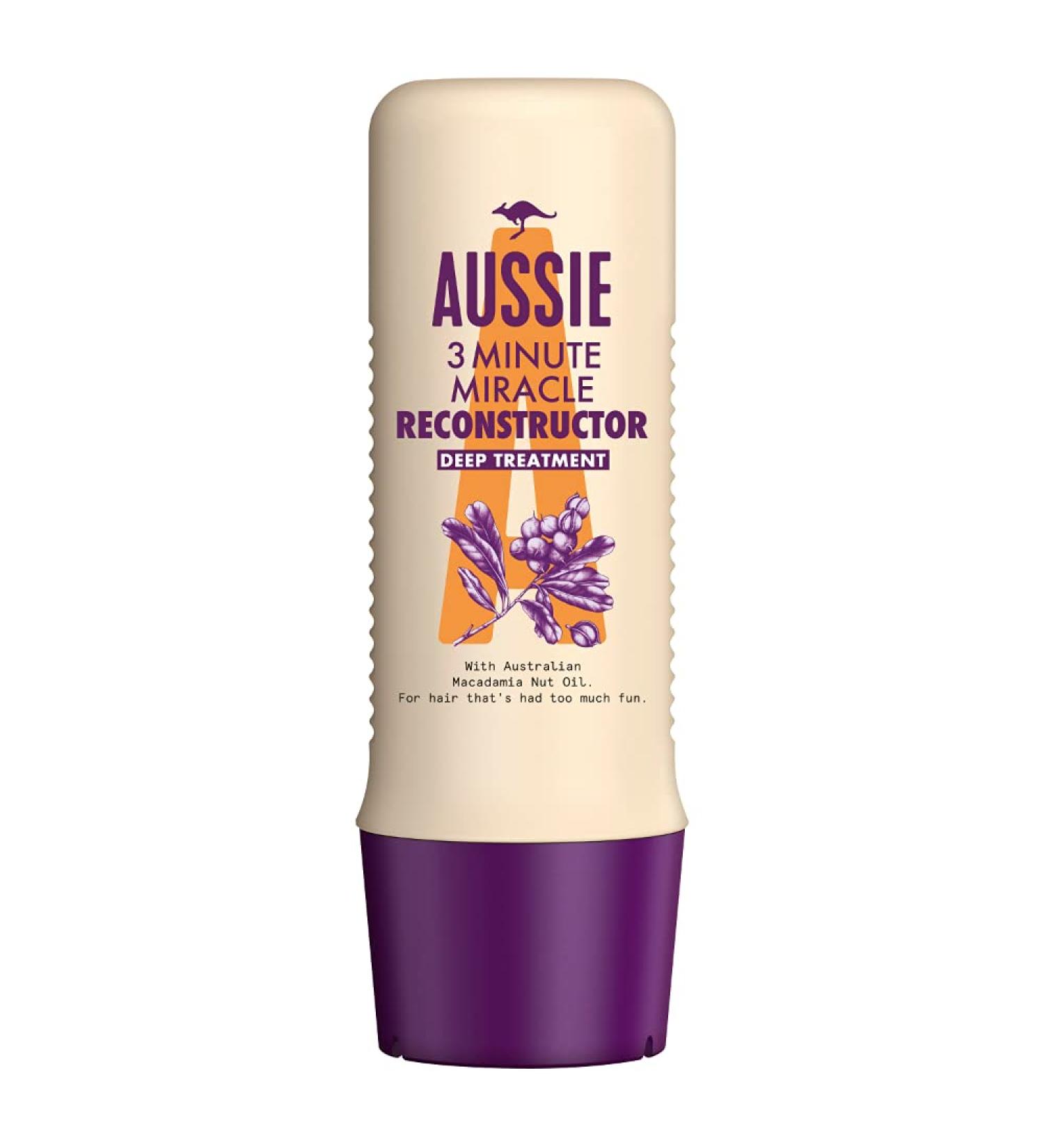 Aussie 3 Minute Miracle Reconstructor | Intensive Hair Mask with Macadamia Nut Oil | Repair Damaged & Dry Hair | 250ml Hair Treatment - Buy Online on GoSupps.com